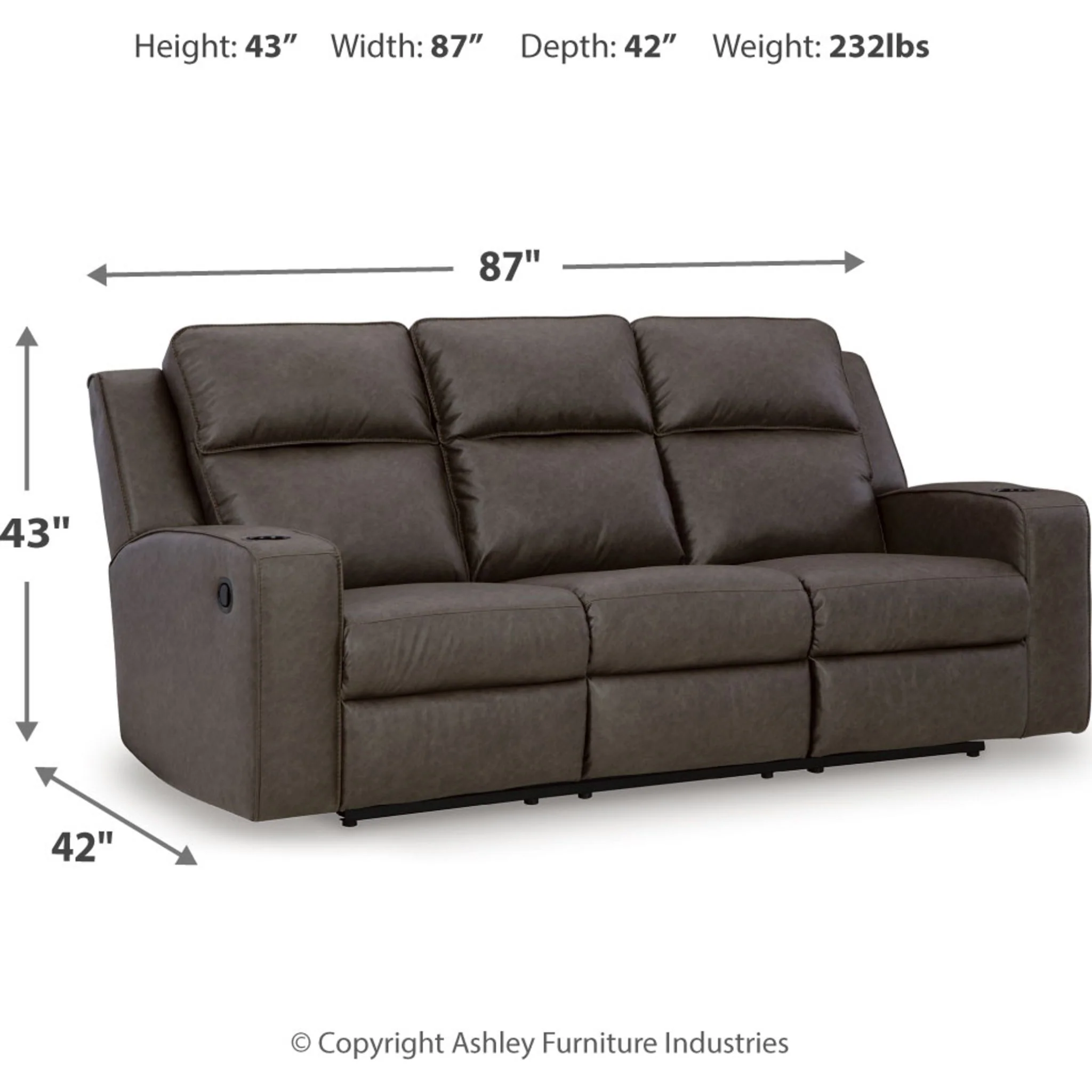 Lavenhorne Reclining Sofa with Drop Down Table - Image 8