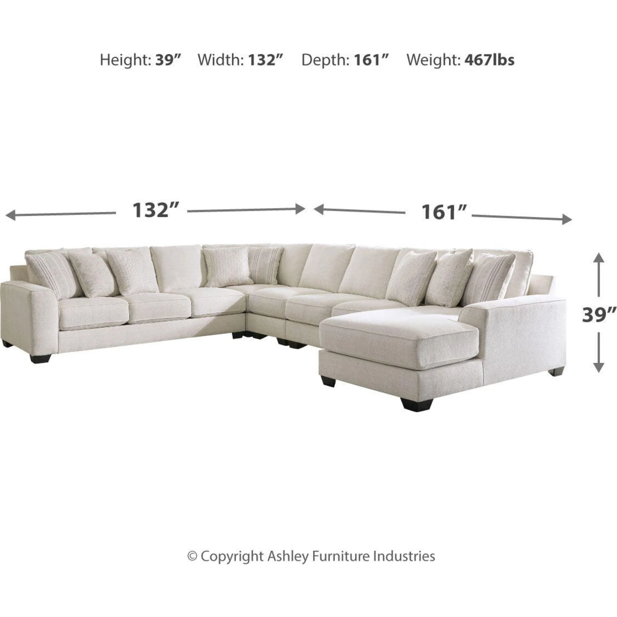 Lerenza-Exclusive 5 Piece Sectional with Chaise - Image 12