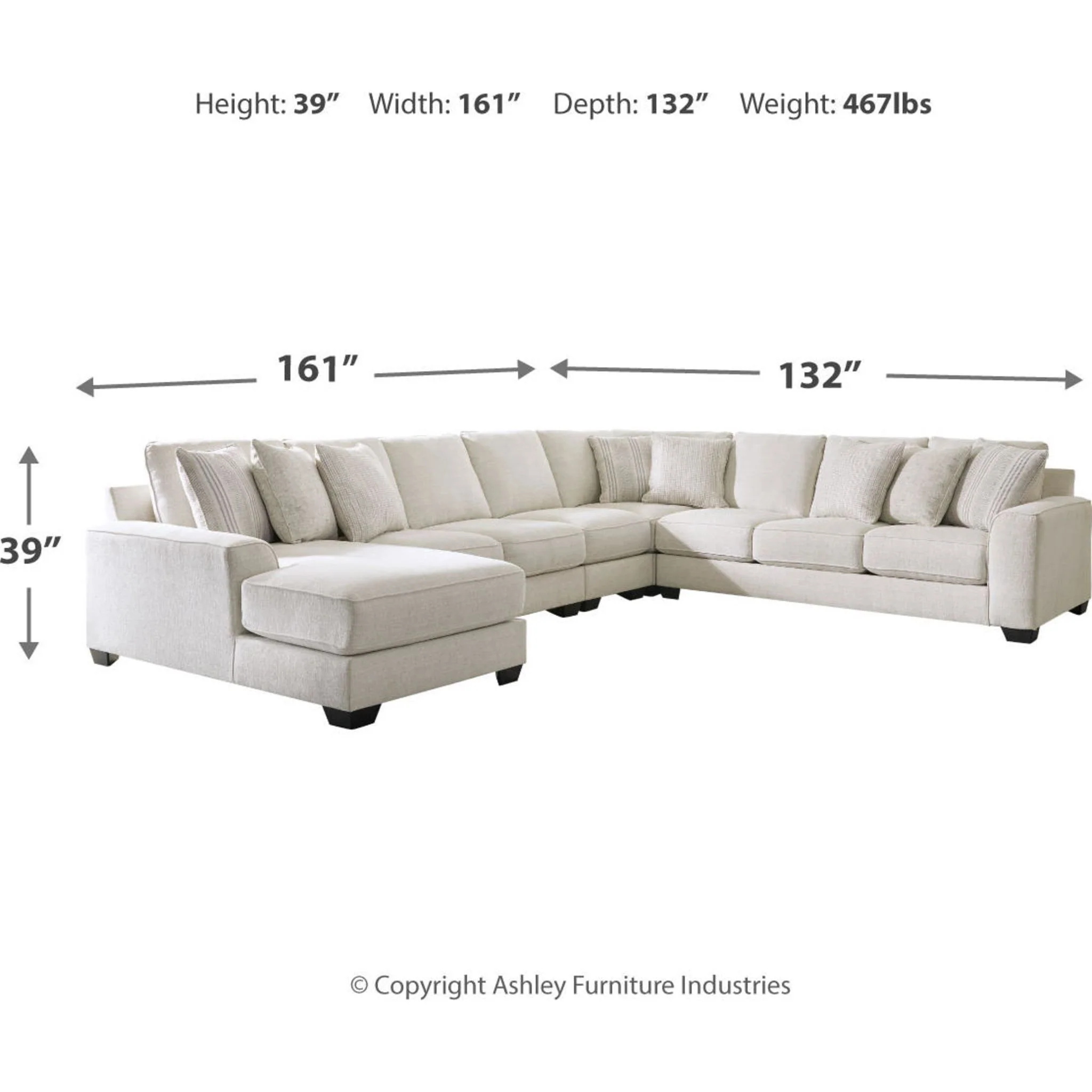 Lerenza-Exclusive 5 Piece Sectional with Chaise - Image 23