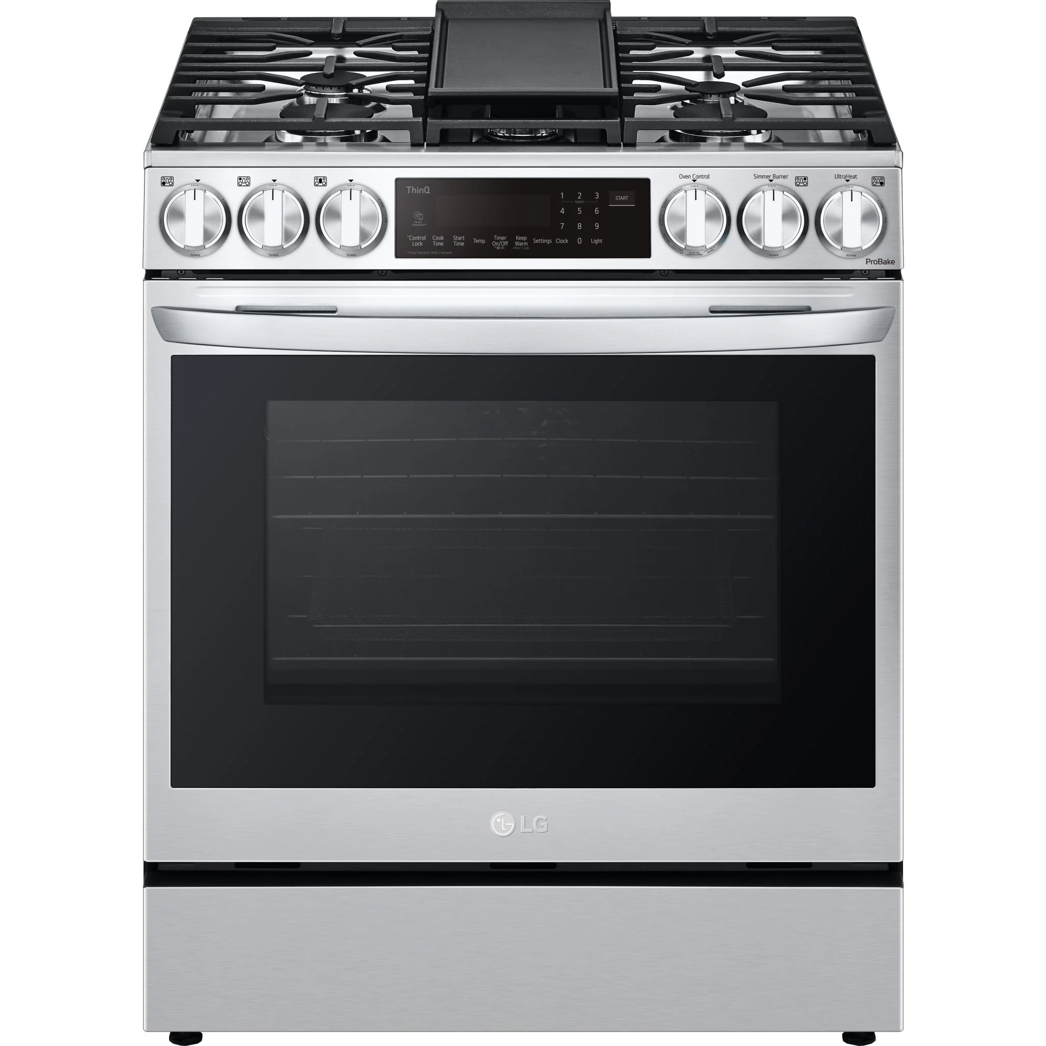 LG 6.3 cu ft. Smart wi-fi Enabled ProBake Convection® InstaView® Gas Slide-In Range with Air Fry - Stainless (LSGL6335F)