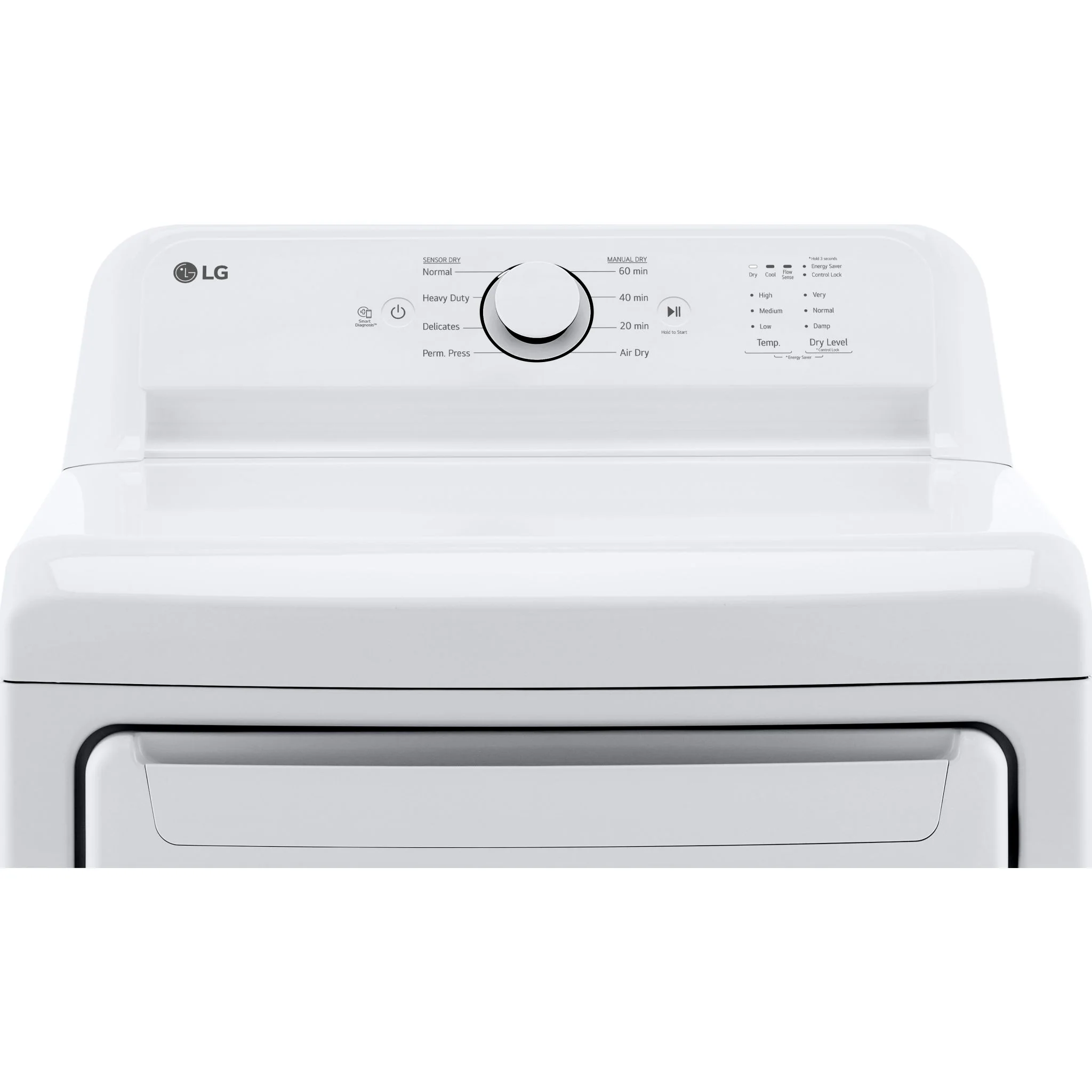 LG 7.3 cu. ft. Ultra Large Capacity Rear Control Electric ENERGY STAR® Dryer with Sensor Dry - White (DLE6100W) - Image 7