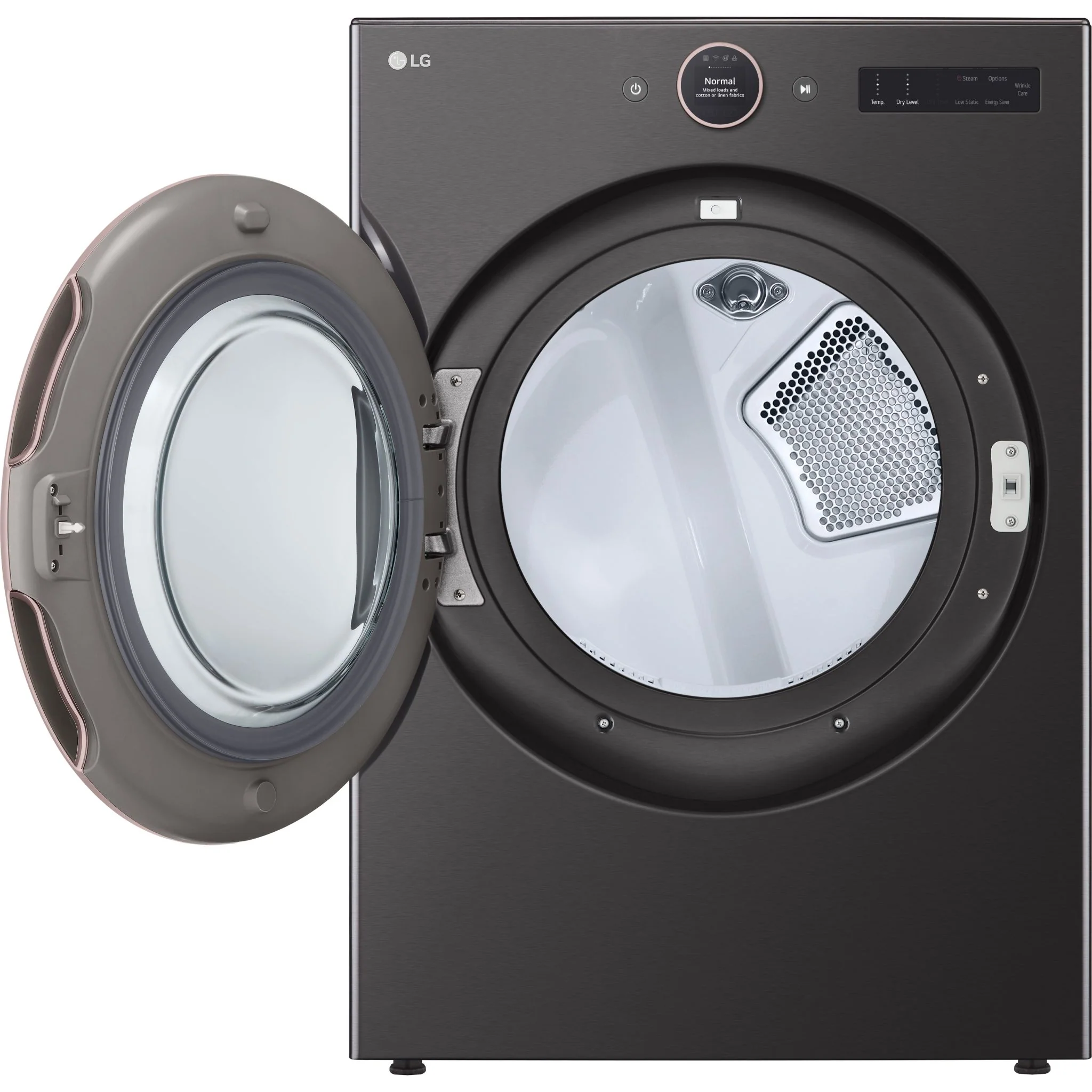 LG 7.4 cu. ft. Ultra Large Capacity Smart Front Load Electric ENERGY STAR® Dryer with Sensor Dry & Steam Technology - Black Steel (DLEX6500B) - Image 10