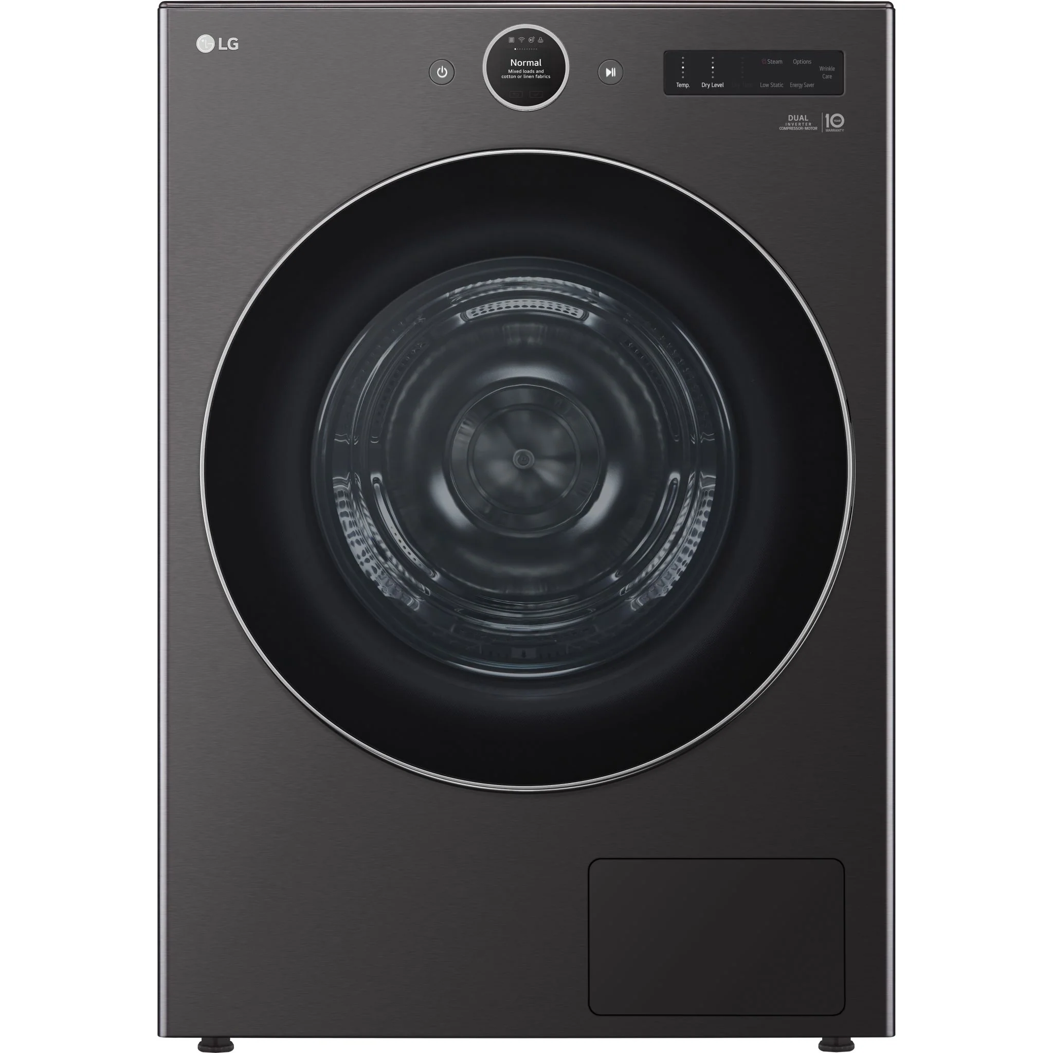 LG 7.8 cu.ft 6-Motion DirectDrive® Dryer with Heat Pump - Black Steel (DLHC6702B)