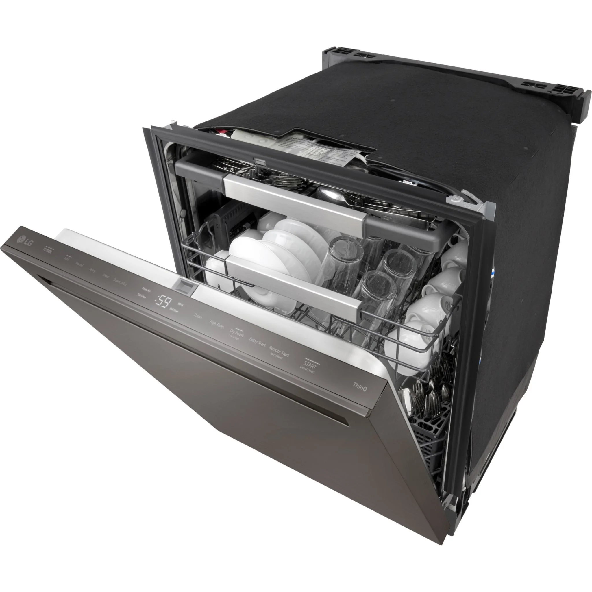 LG Flush depth, QuadWash® Pro, Dynamic Heat Dry, Adjustable 3rd Rack, Glide Rail(upper rack), ThinQ® Wi-Fi, 44dB - black stainless(LDNPM654D.ABDEECI) - Image 11