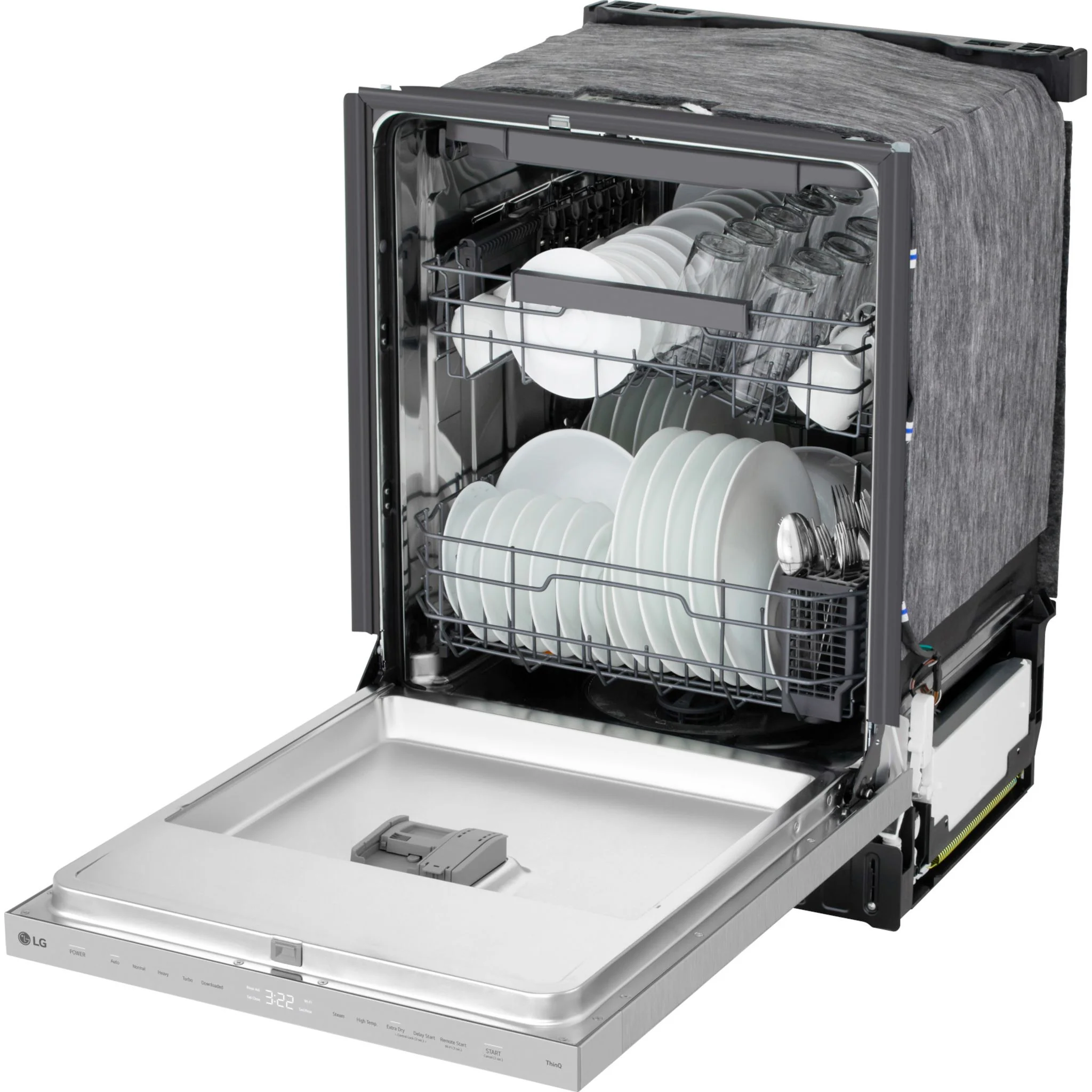 LG Flush depth, AOD, QuadWash® Pro, 3rd Rack, ThinQ® Wi-Fi, 46dB, Floor status display - Stainless Steel (LDNPQ445S) - Image 5