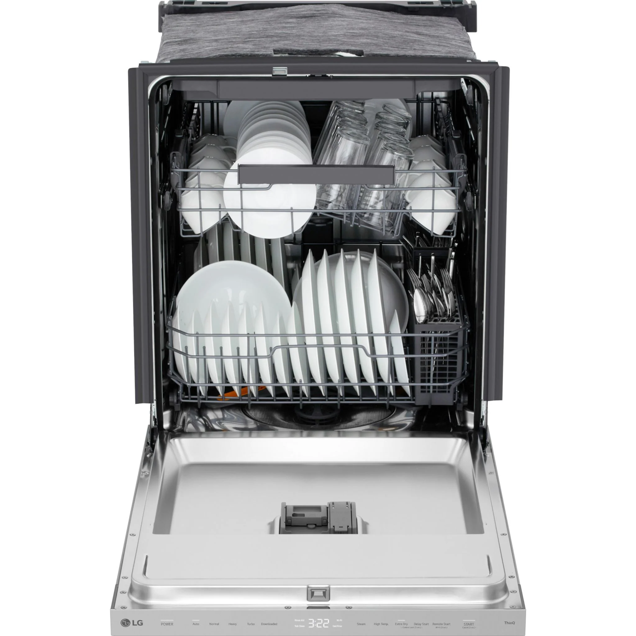 LG Flush depth, AOD, QuadWash® Pro, 3rd Rack, ThinQ® Wi-Fi, 46dB, Floor status display - Stainless Steel (LDNPQ445S) - Image 6