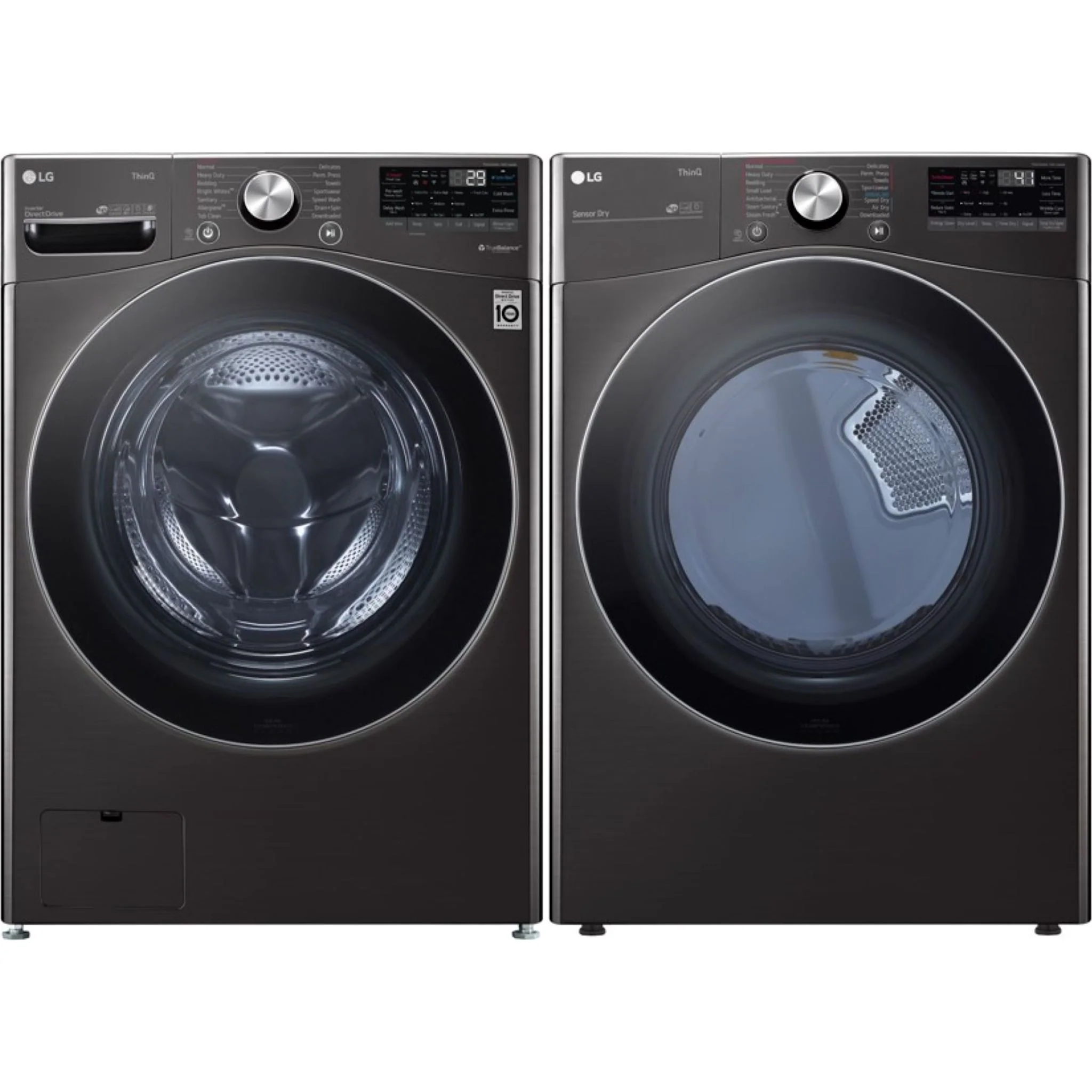 LG Front Load Pair (WM4100HBA/DLEX4200B) - Black Steel