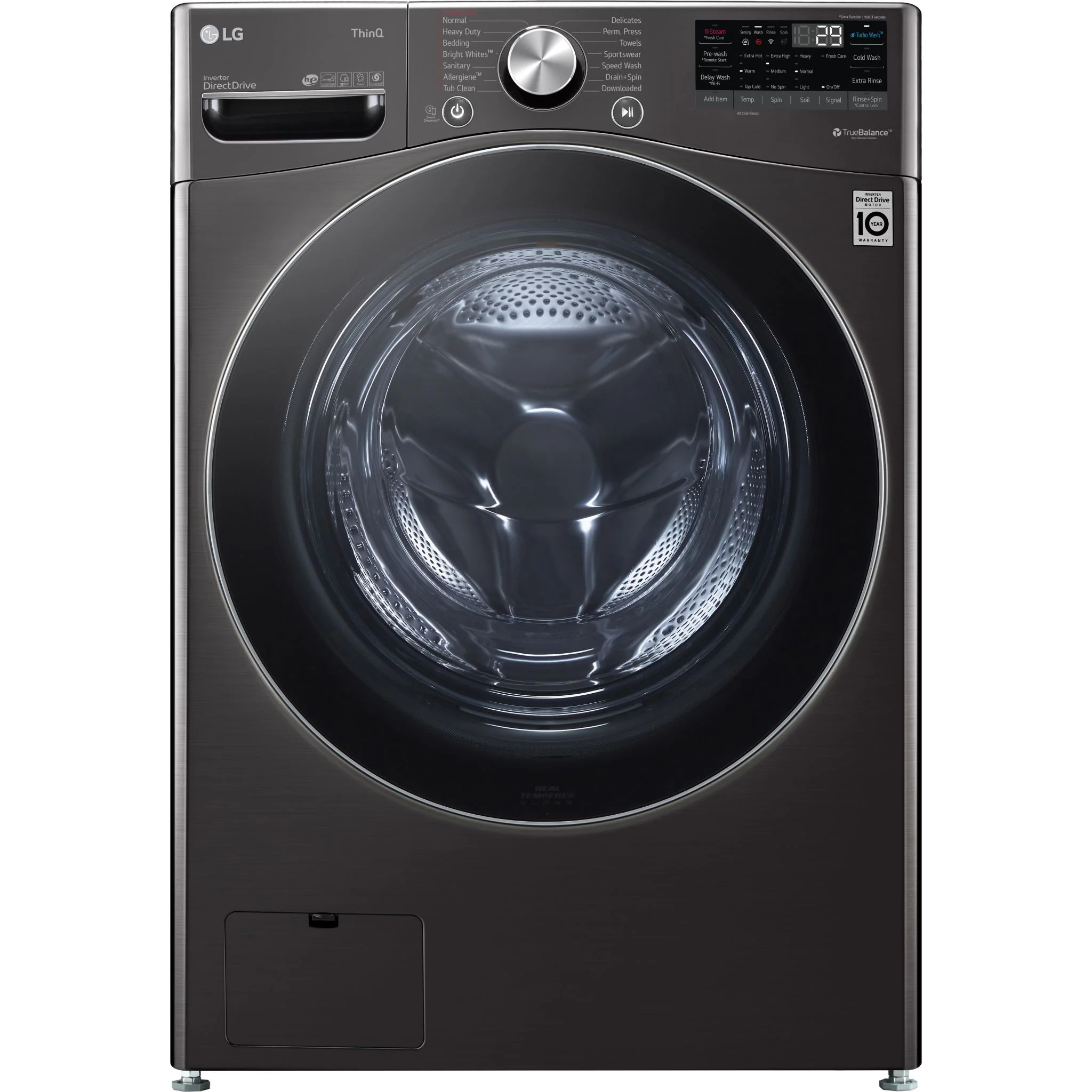 LG Front Load Washer (WM4100HBA) - Black Steel