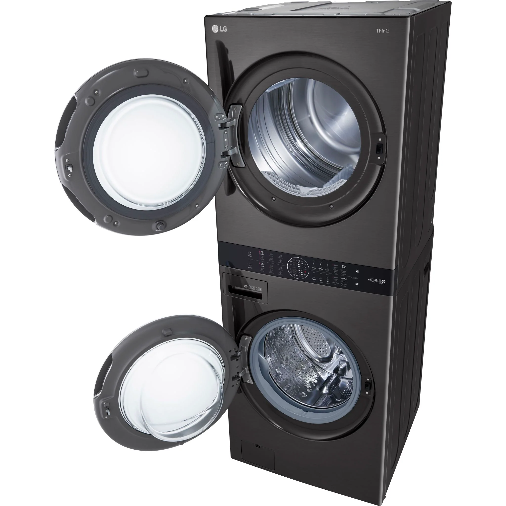 LG Single Unit Front Load LG WashTower® with Centre Control™ 5.2 cu. ft. Washer and 7.4 cu. ft. Gas - Black (WKGX201HBA) - Image 10