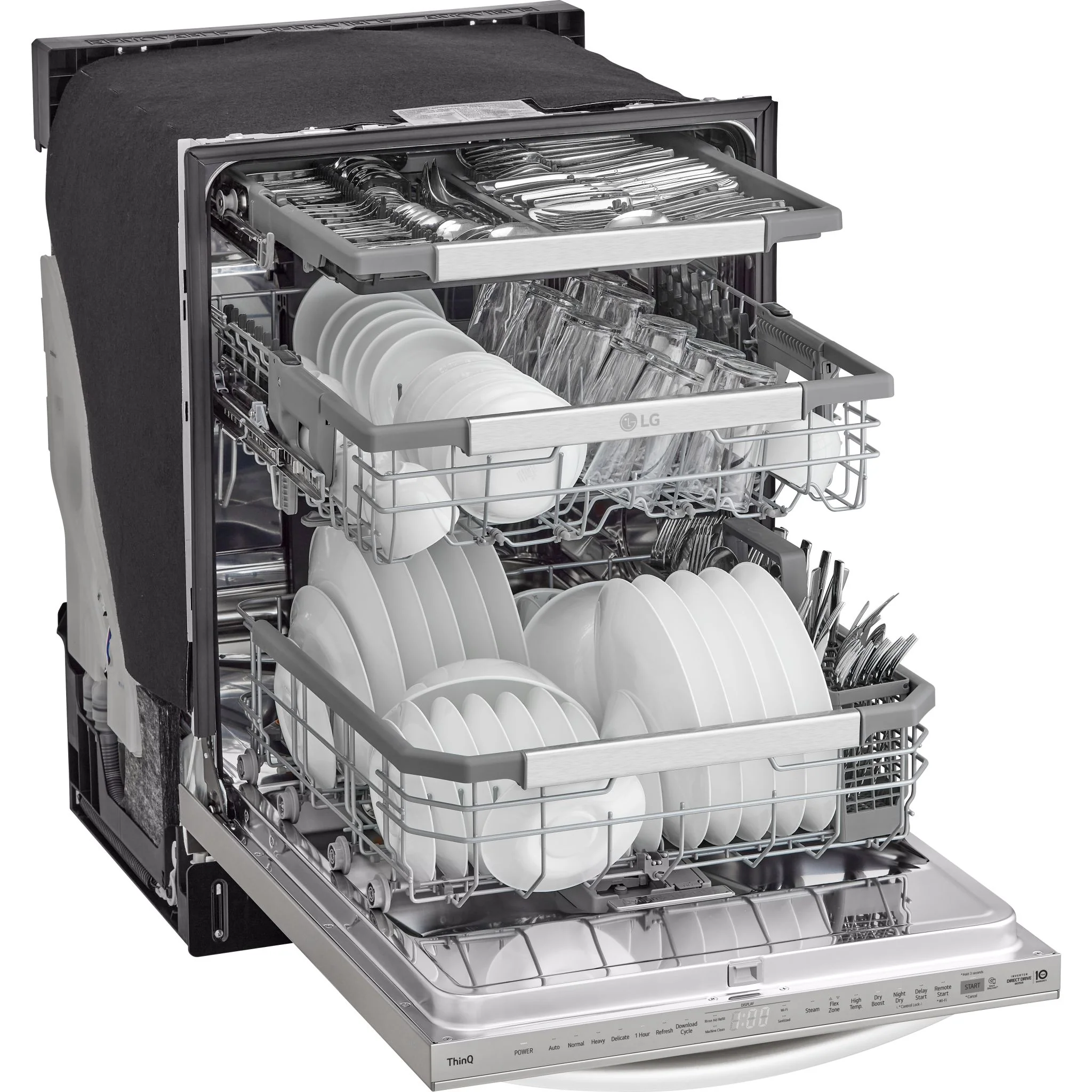 LG Smart Top Control Dishwasher with 1-Hour Wash & Dry, QuadWash Pro®, TrueSteam®, and Dynamic Heat Dry - Black Stainless (LDTH7972S) - Image 12