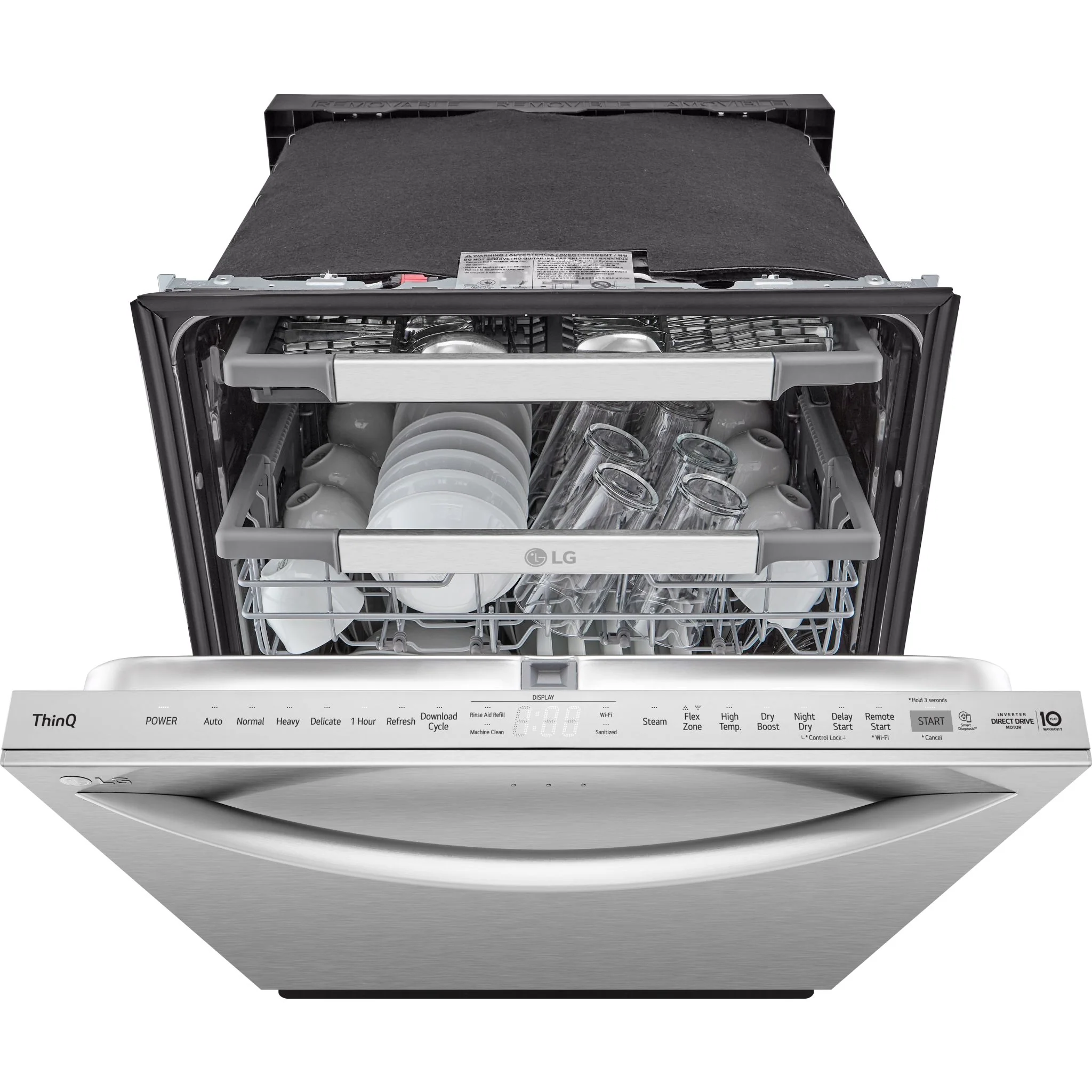LG Smart Top Control Dishwasher with 1-Hour Wash & Dry, QuadWash Pro®, TrueSteam®, and Dynamic Heat Dry - Black Stainless (LDTH7972S) - Image 15