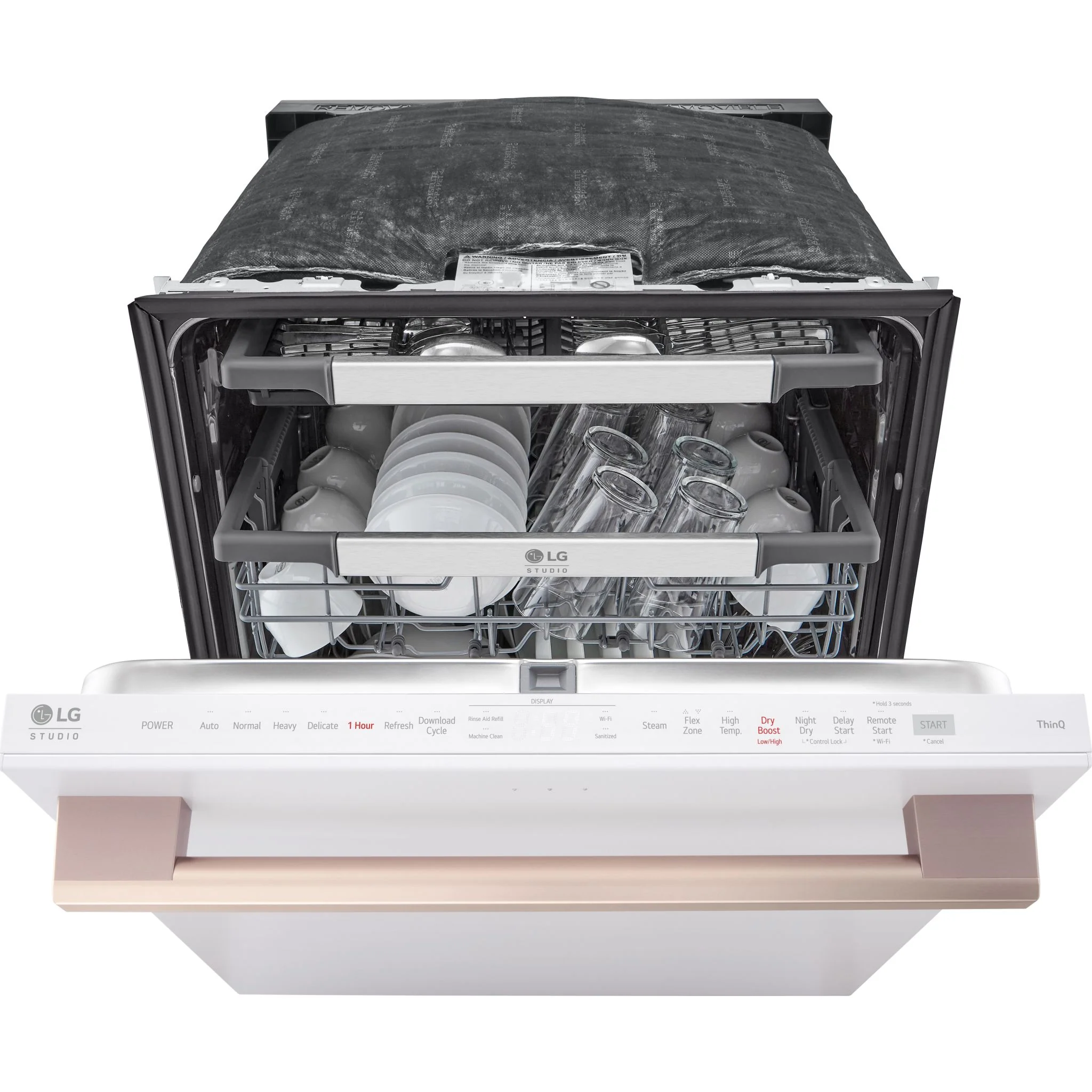 LG Studio Smart Top Control Dishwasher with 1-Hour Wash & Dry, QuadWash® Pro, TrueSteam® and Dynamic Heat Dry - Essence White (SDWB24W3) - Image 2