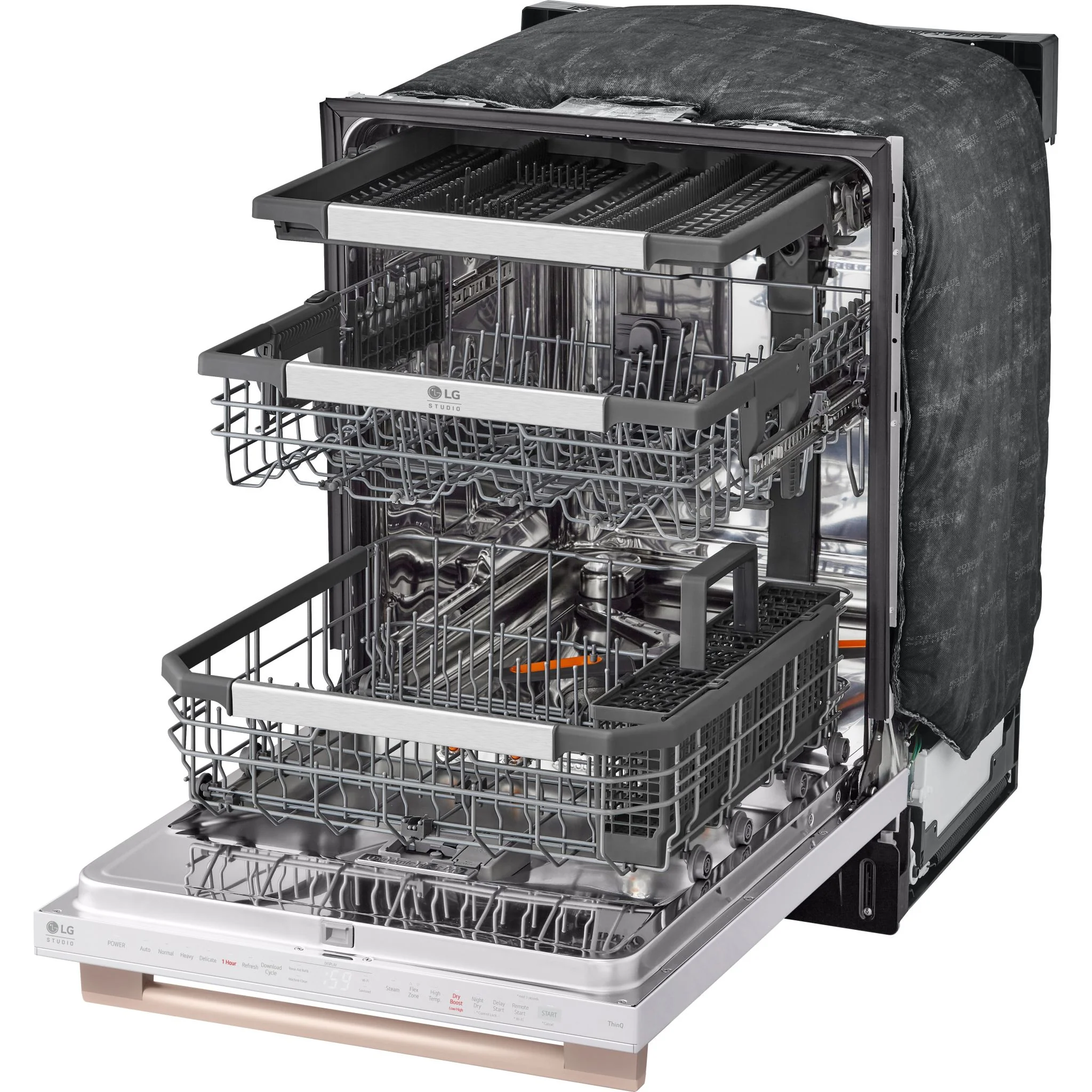 LG Studio Smart Top Control Dishwasher with 1-Hour Wash & Dry, QuadWash® Pro, TrueSteam® and Dynamic Heat Dry - Essence White (SDWB24W3) - Image 4