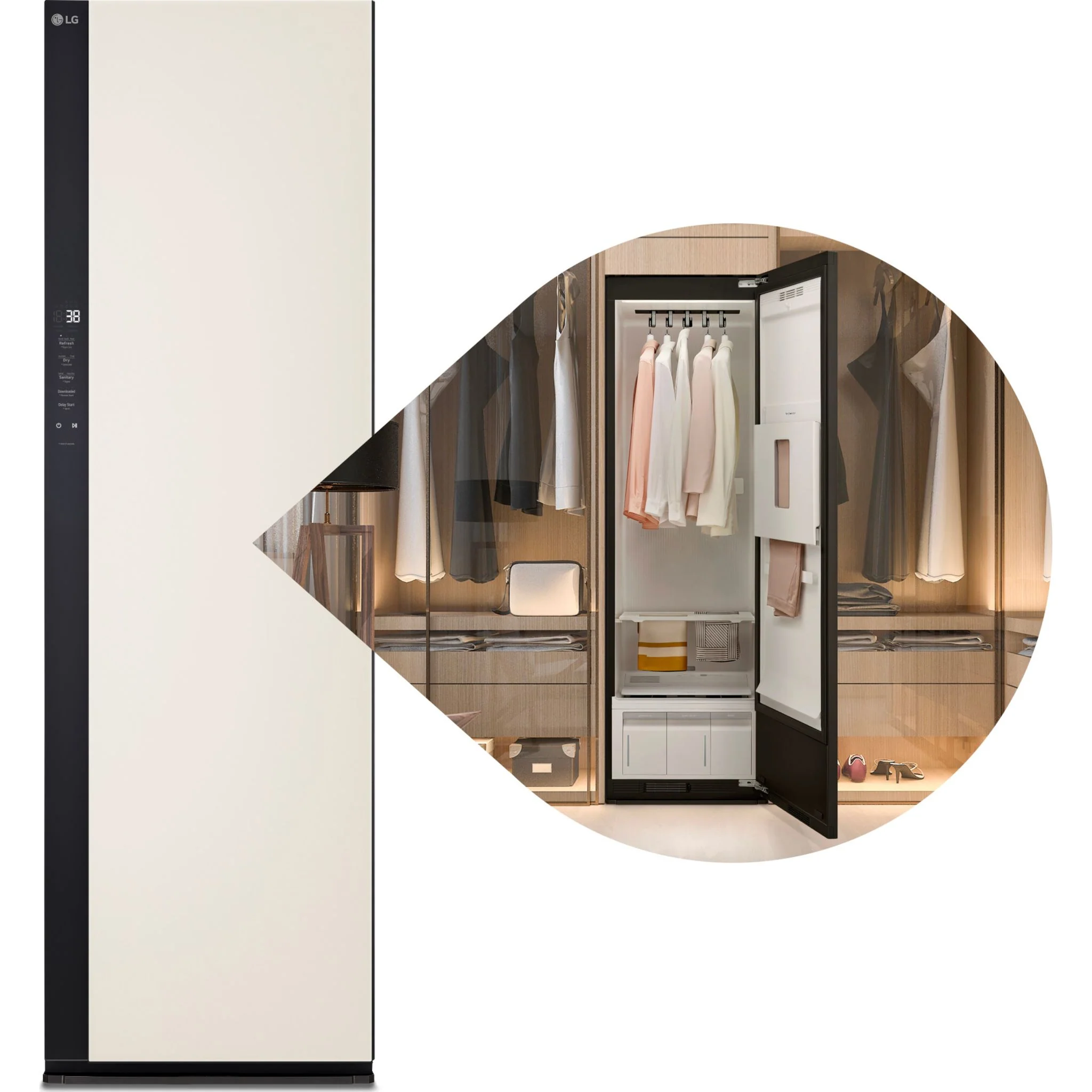 LG Styler® Smart Steam Closet with Dual TrueSteam® Technology and Dynamic MovingHanger - Beige  (SC5MAR4G) - Image 6