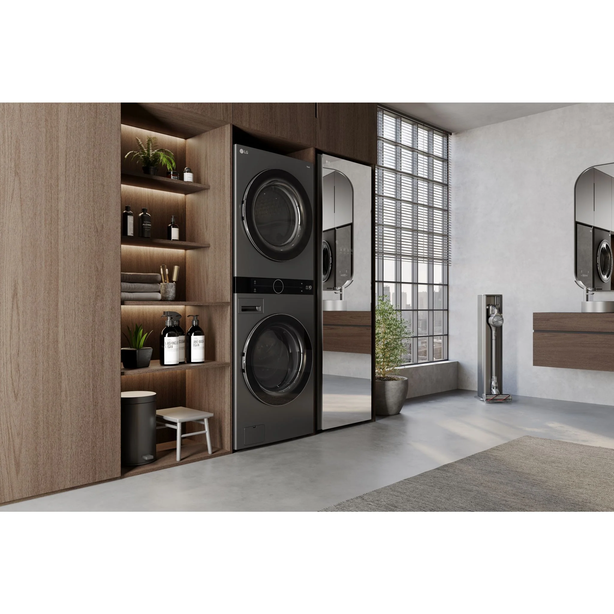 LG WashTower® with DirectDrive®Heat Pump Dryer, 5.8 cu.ft. Washer, 7.8 cu.ft. Dryer - Black Steel (WKHC252HBA) - Image 20