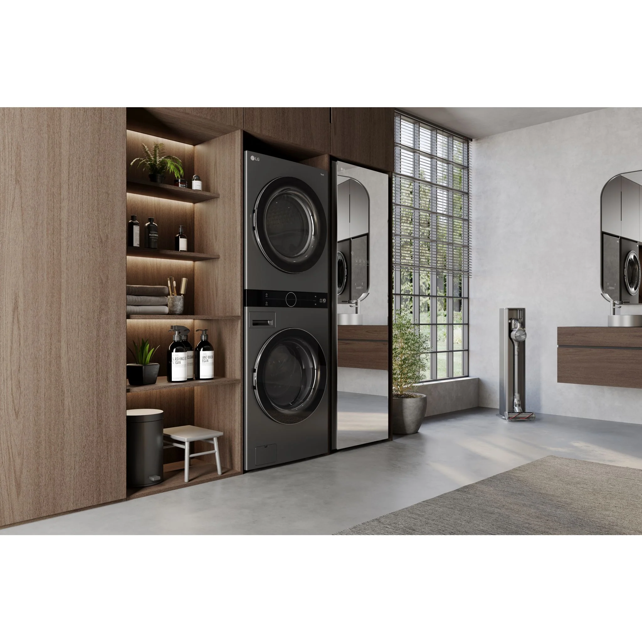 LG WashTower® with DirectDrive®Heat Pump Dryer, 5.8 cu.ft. Washer, 7.8 cu.ft. Dryer - Black Steel (WKHC252HBA) - Image 21