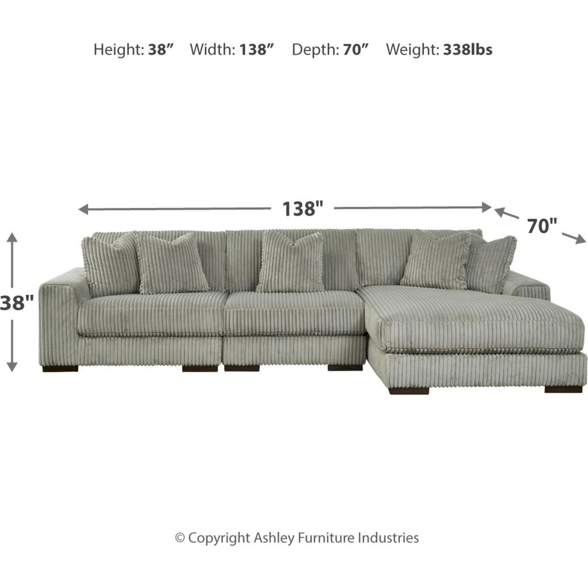 Lindyn 3 Piece Sectional with Chaise - Image 38