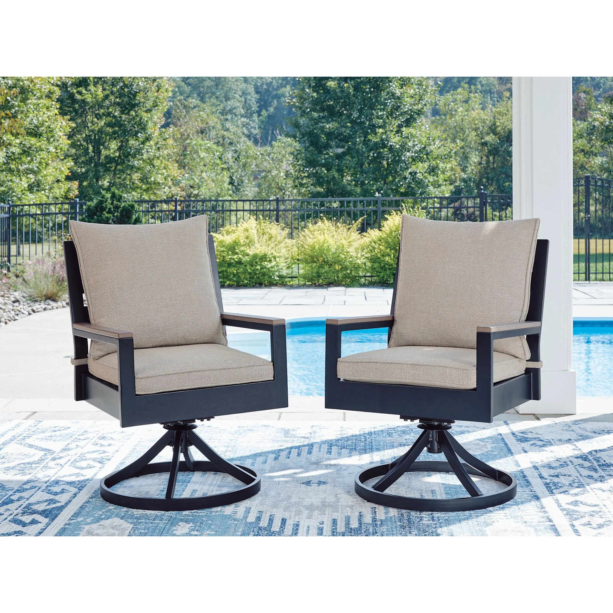 Mabry Shores Outdoor Swivel Chair w/Cushion (set of 2) - Image 6