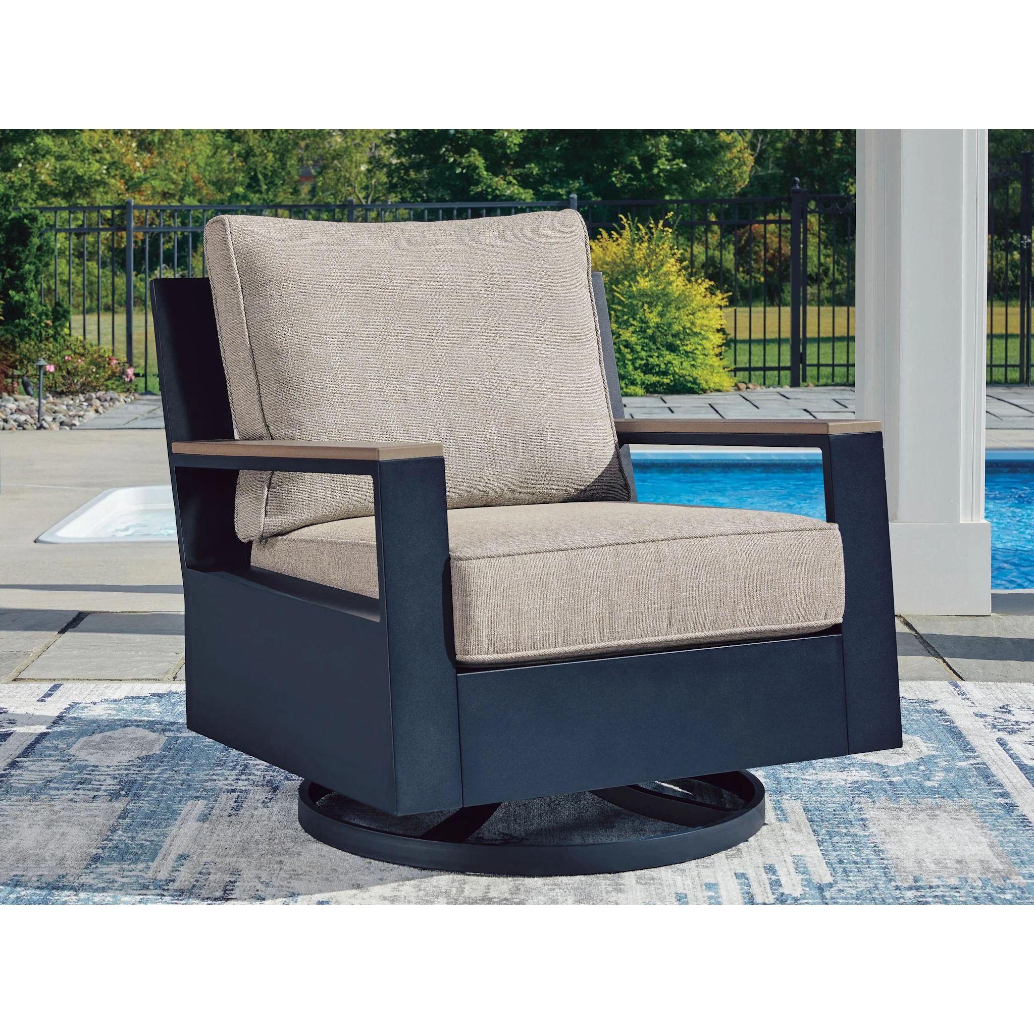 Mabry Shores Outdoor Swivel Glider Chair with Cushion - Image 13