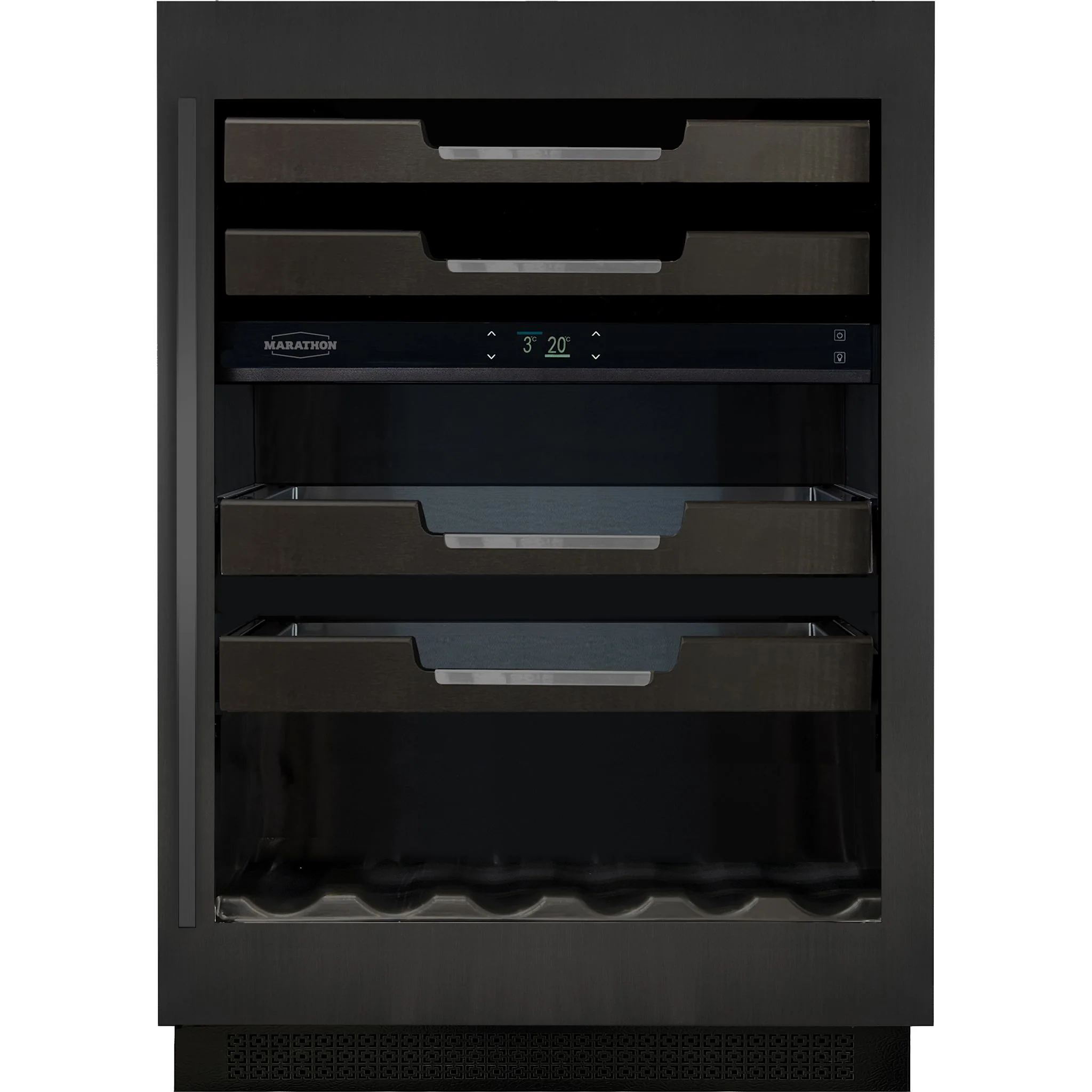 Marathon 24" Dual Zone Black Steel Wine & Beverage Cooler - Black Steel (M4-D250BLS)