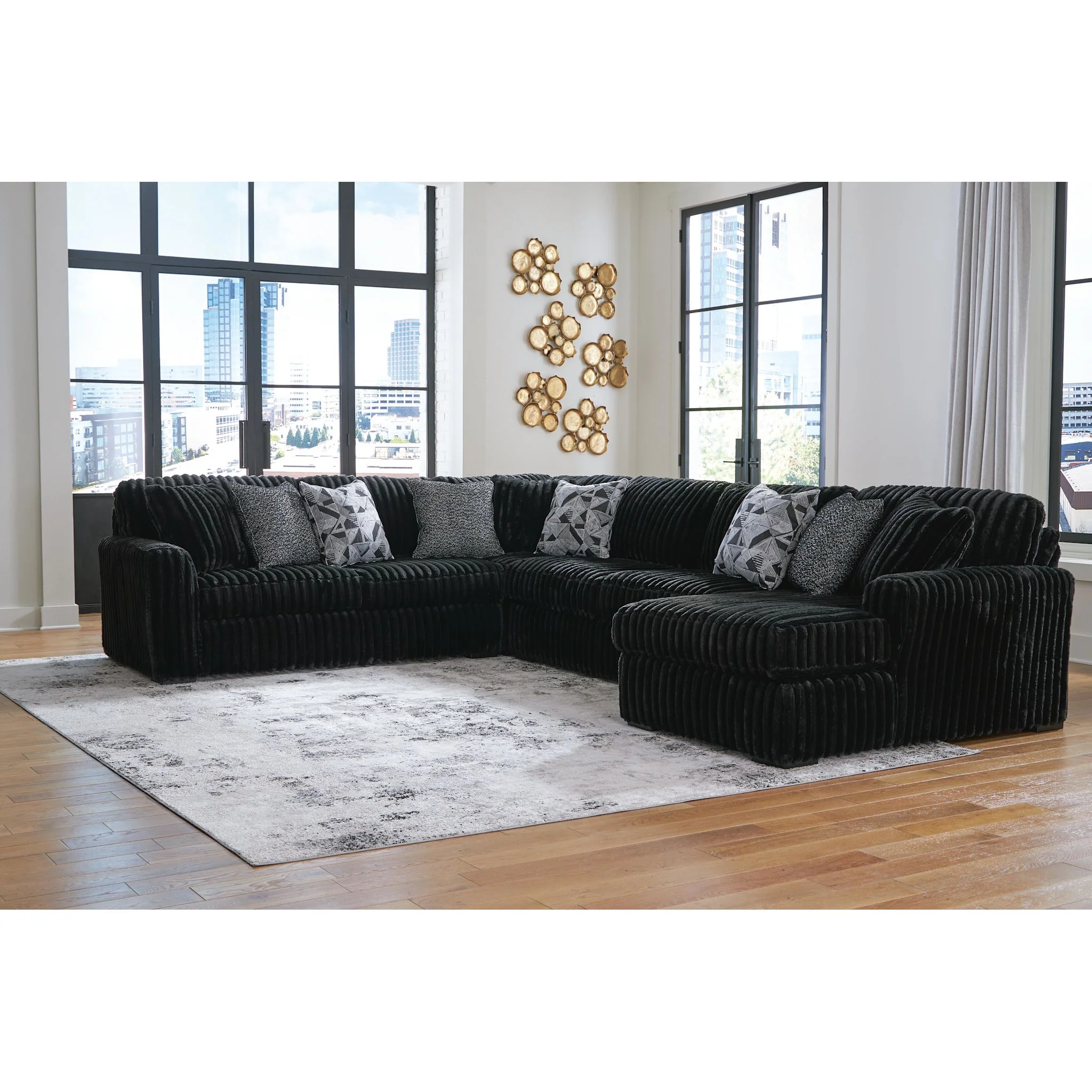 Midnight-Madness 4 Piece Sectional with Chaise - Image 14