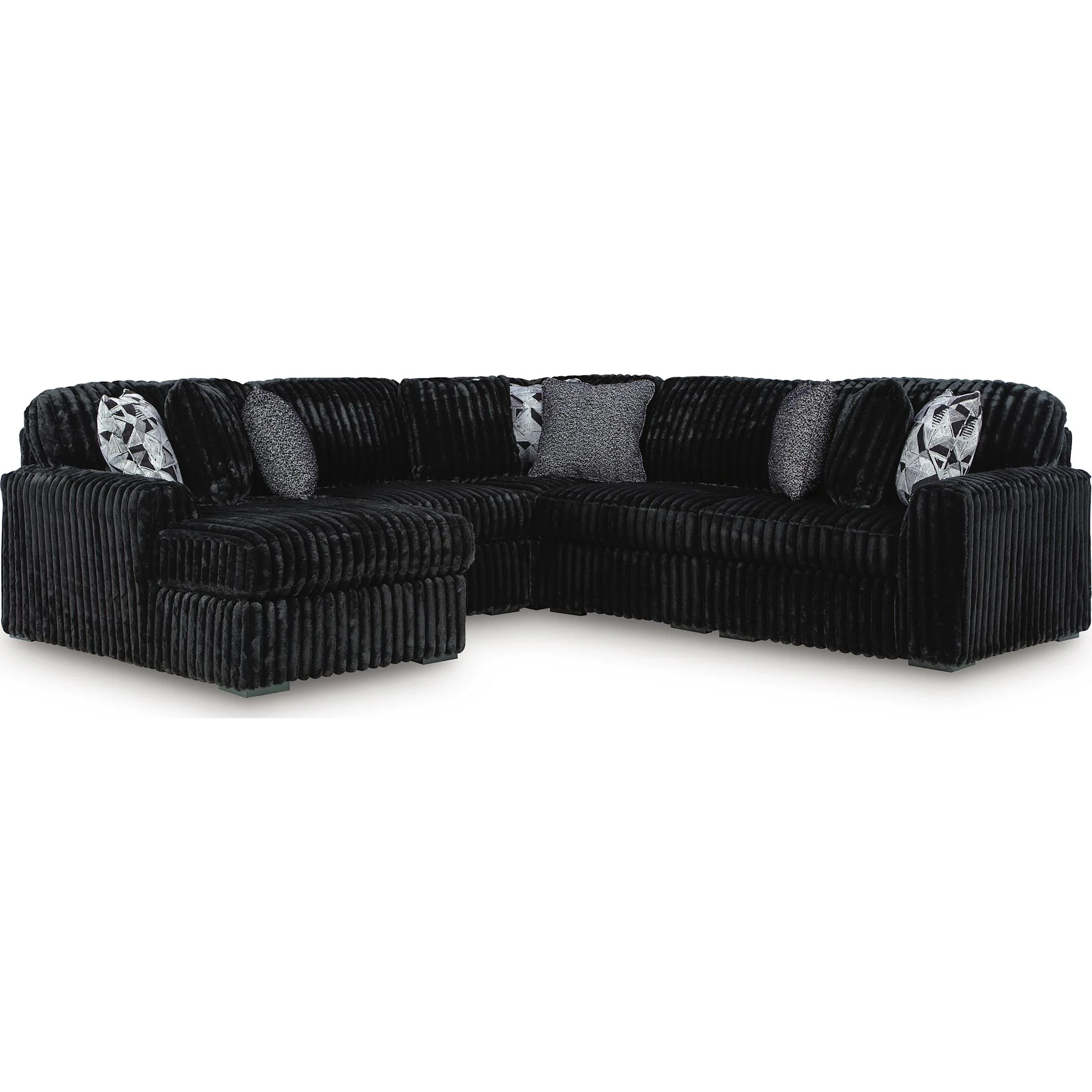 Midnight-Madness 5 Piece Sectional with Chaise - Image 5