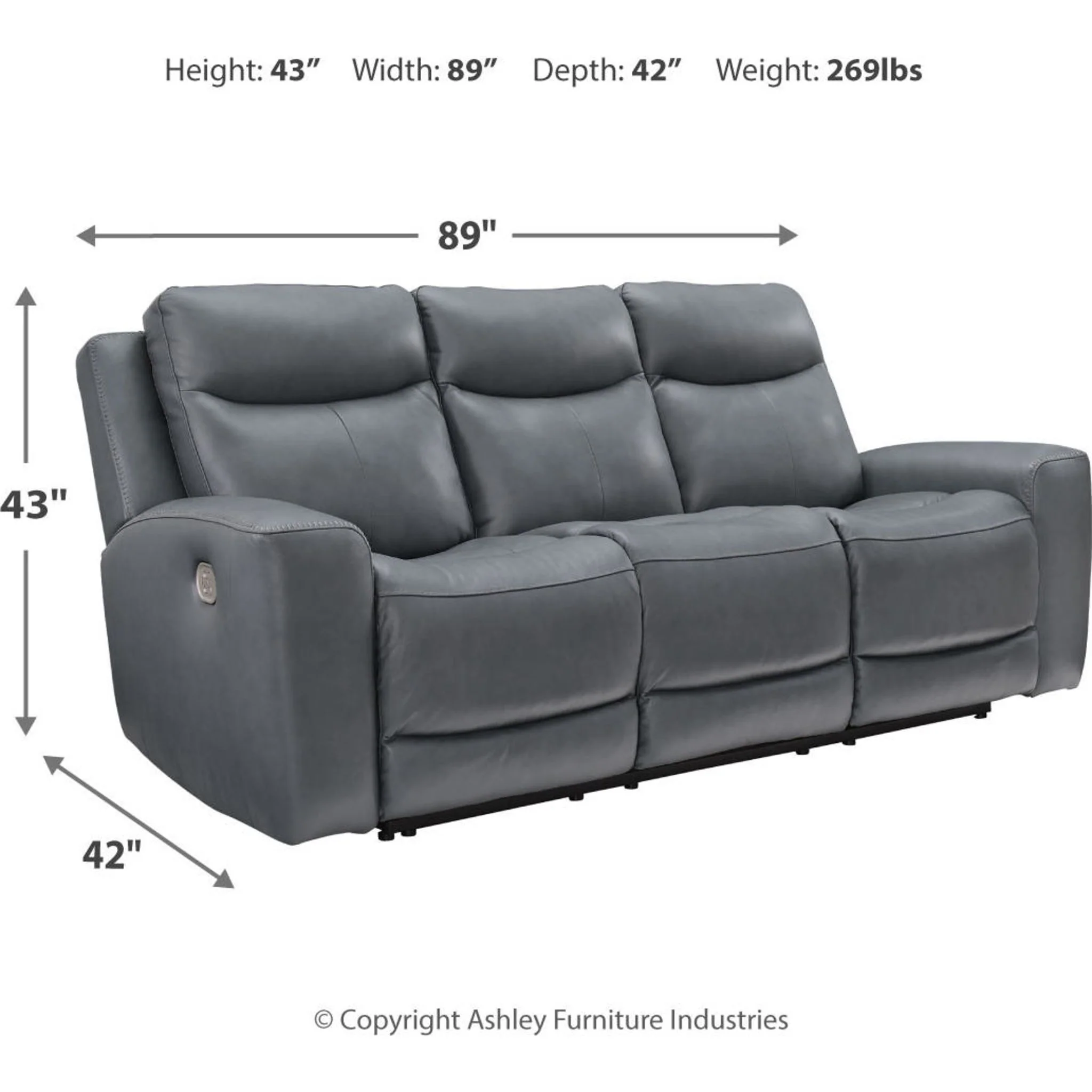 Mindanao Power Reclining Sofa with Adjustable Headrest - Image 39