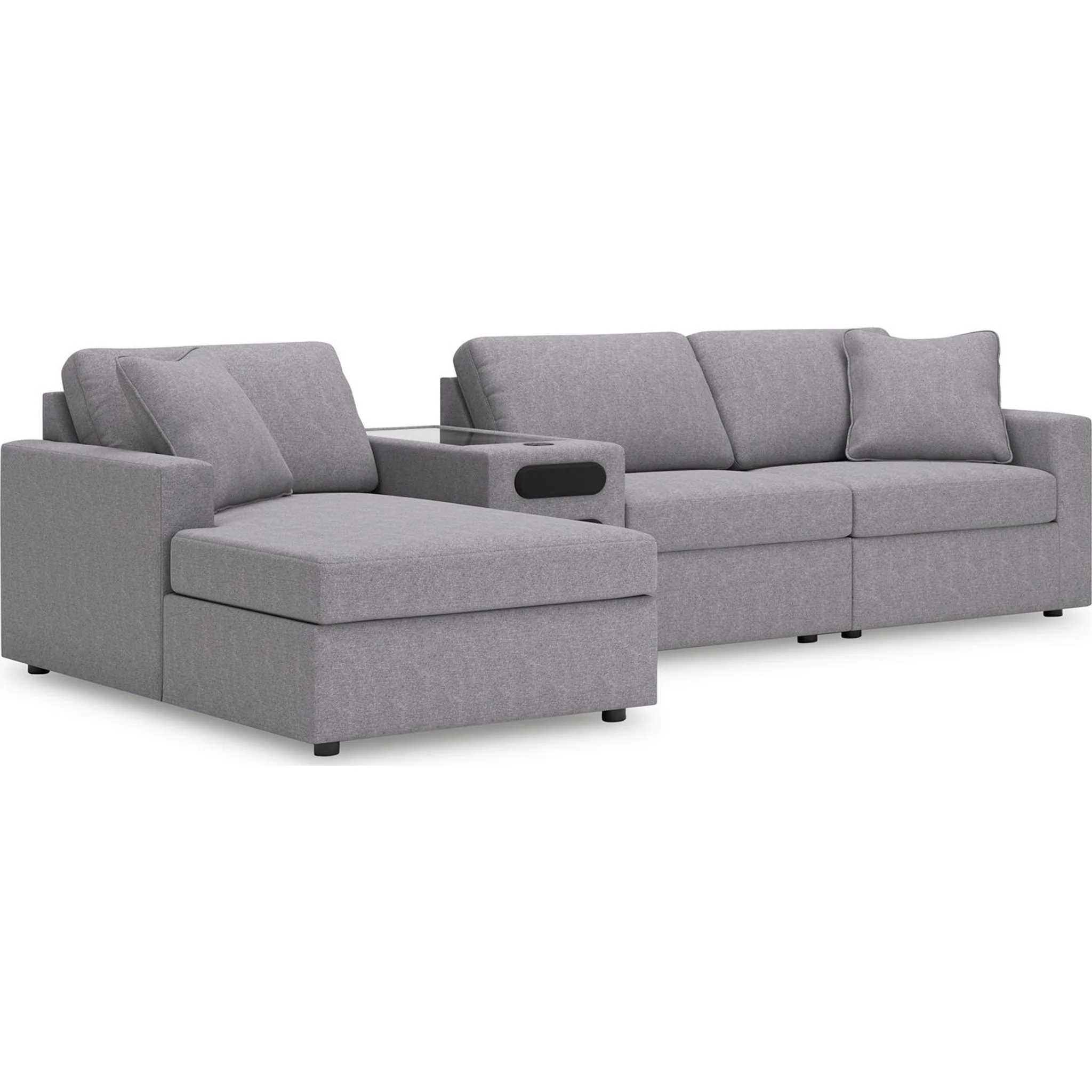 Modmax 4 Piece Modular Sectional with Chaise and Audio Console - Image 203