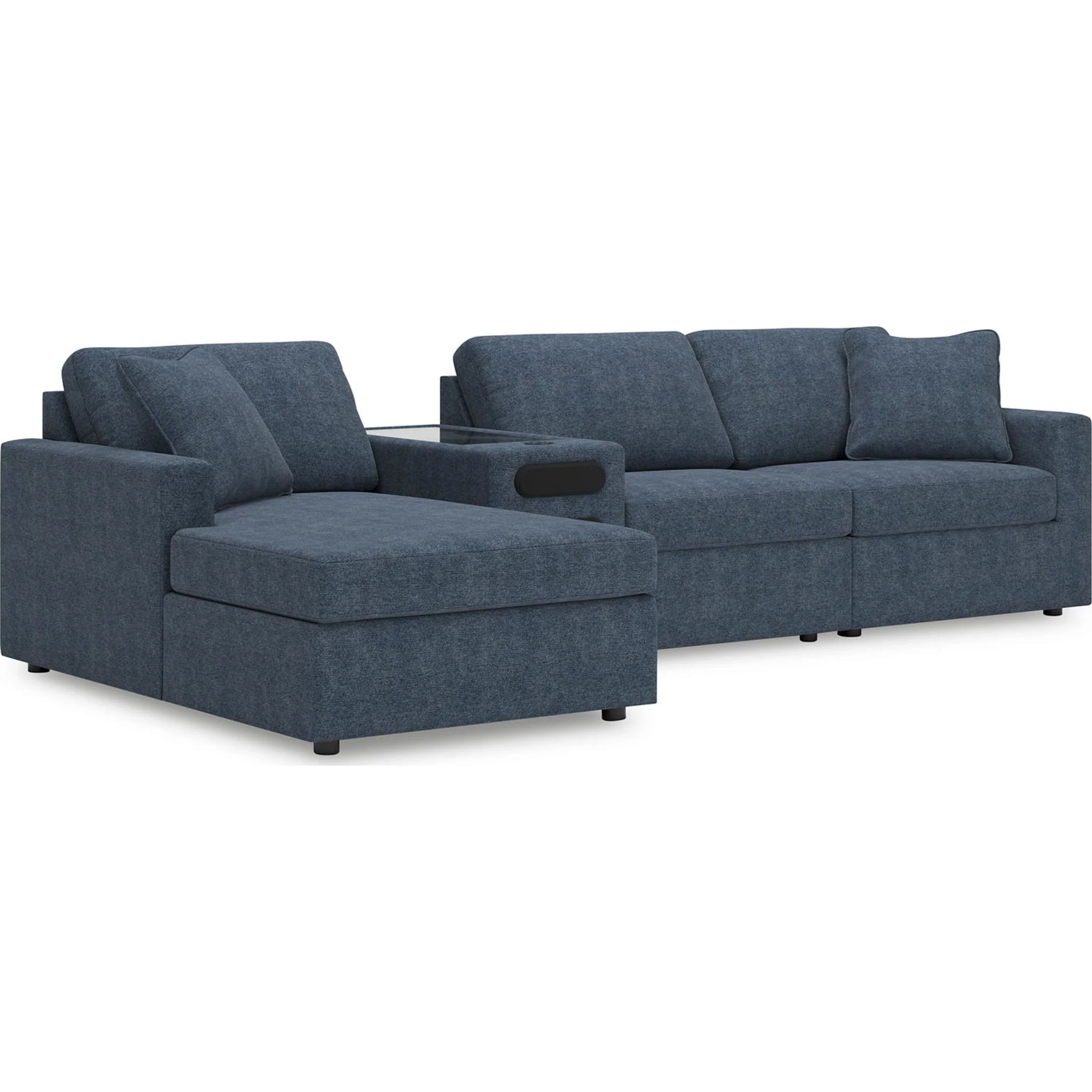 Modmax 4 Piece Modular Sectional with Chaise and Audio Console - Image 225