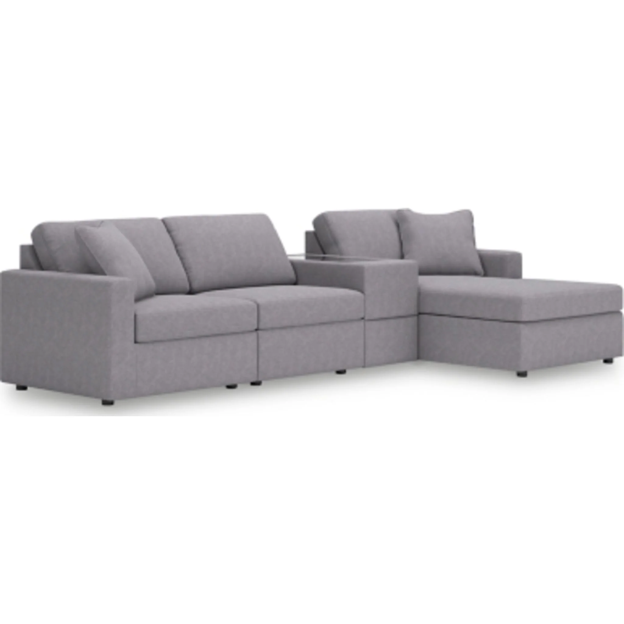 Modmax 4 Piece Modular Sectional with Chaise and Storage Console - Image 136