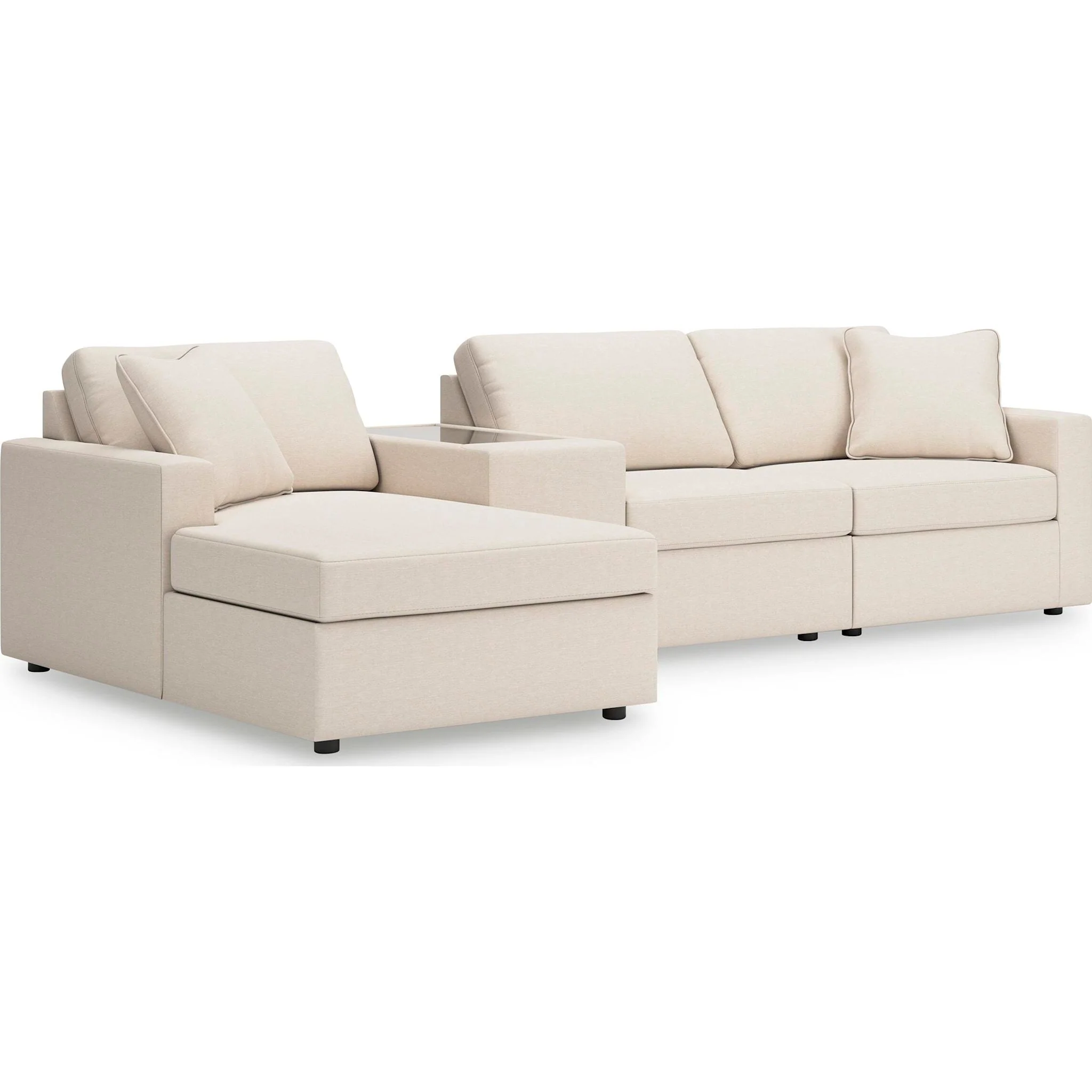 Modmax 4 Piece Modular Sectional with Chaise and Storage Console - Image 24