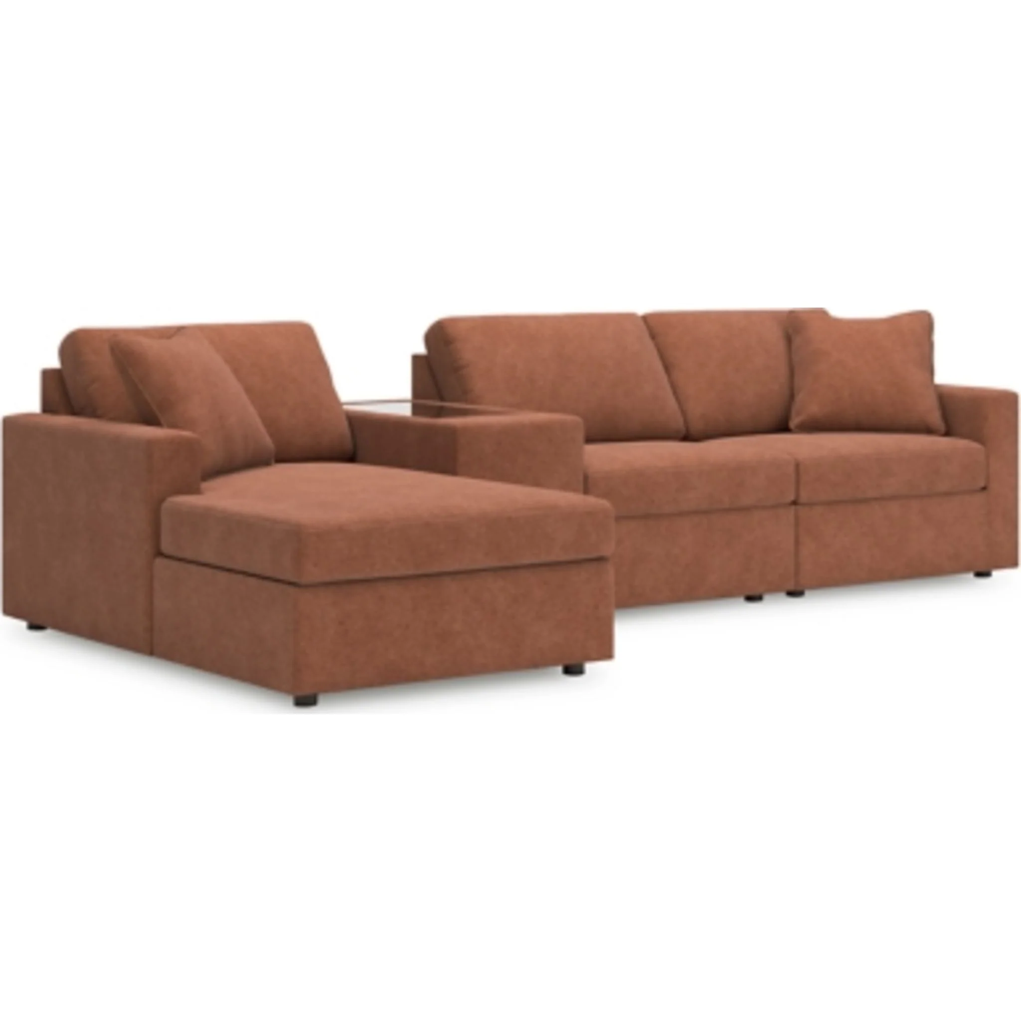 Modmax 4 Piece Modular Sectional with Chaise and Storage Console - Image 43