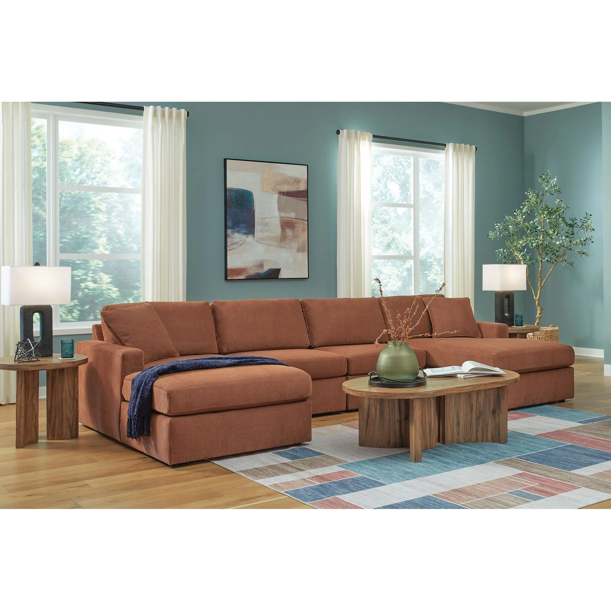 Modmax 4 Piece Modular Sectional with Double Chaise - Image 11