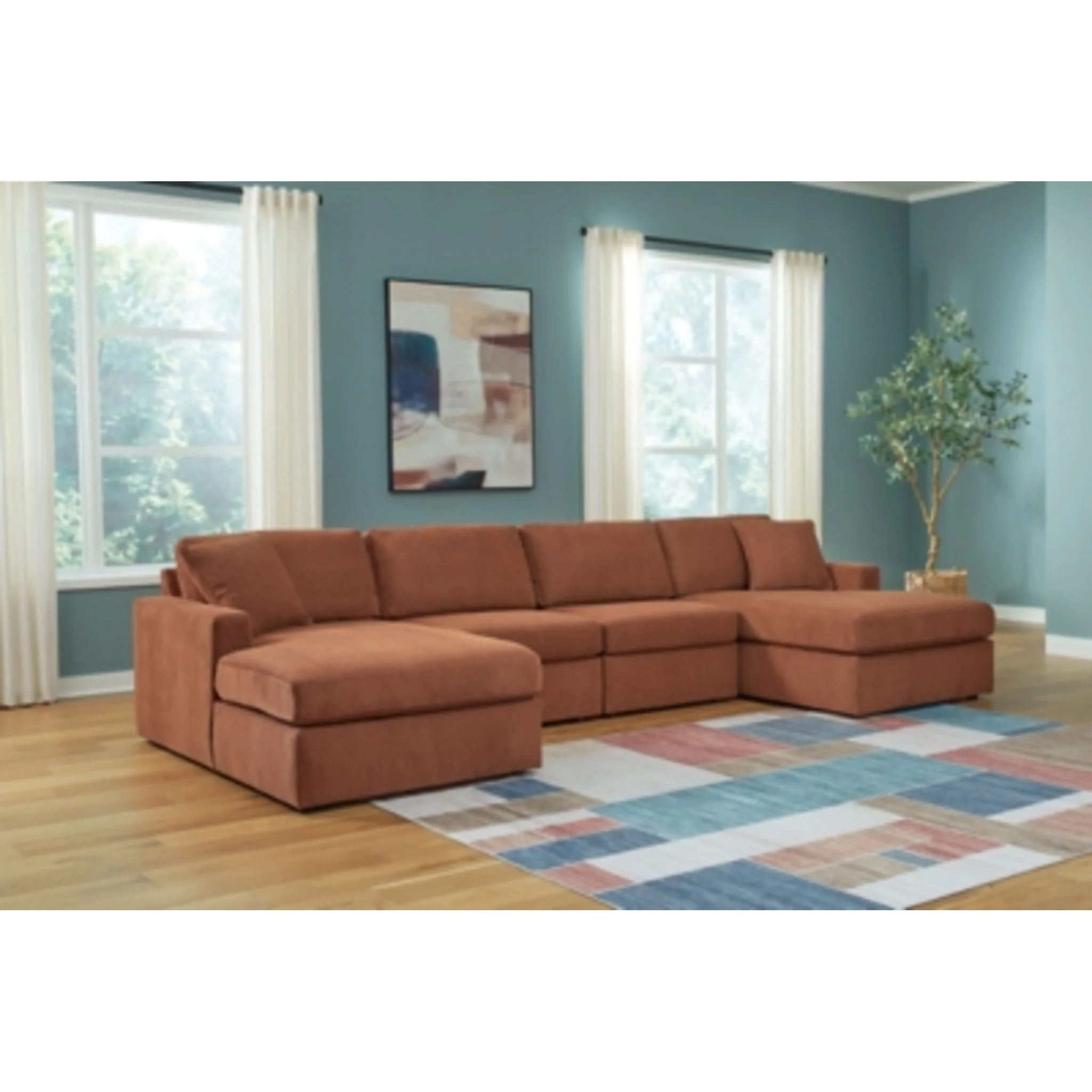 Modmax 4 Piece Modular Sectional with Double Chaise - Image 16