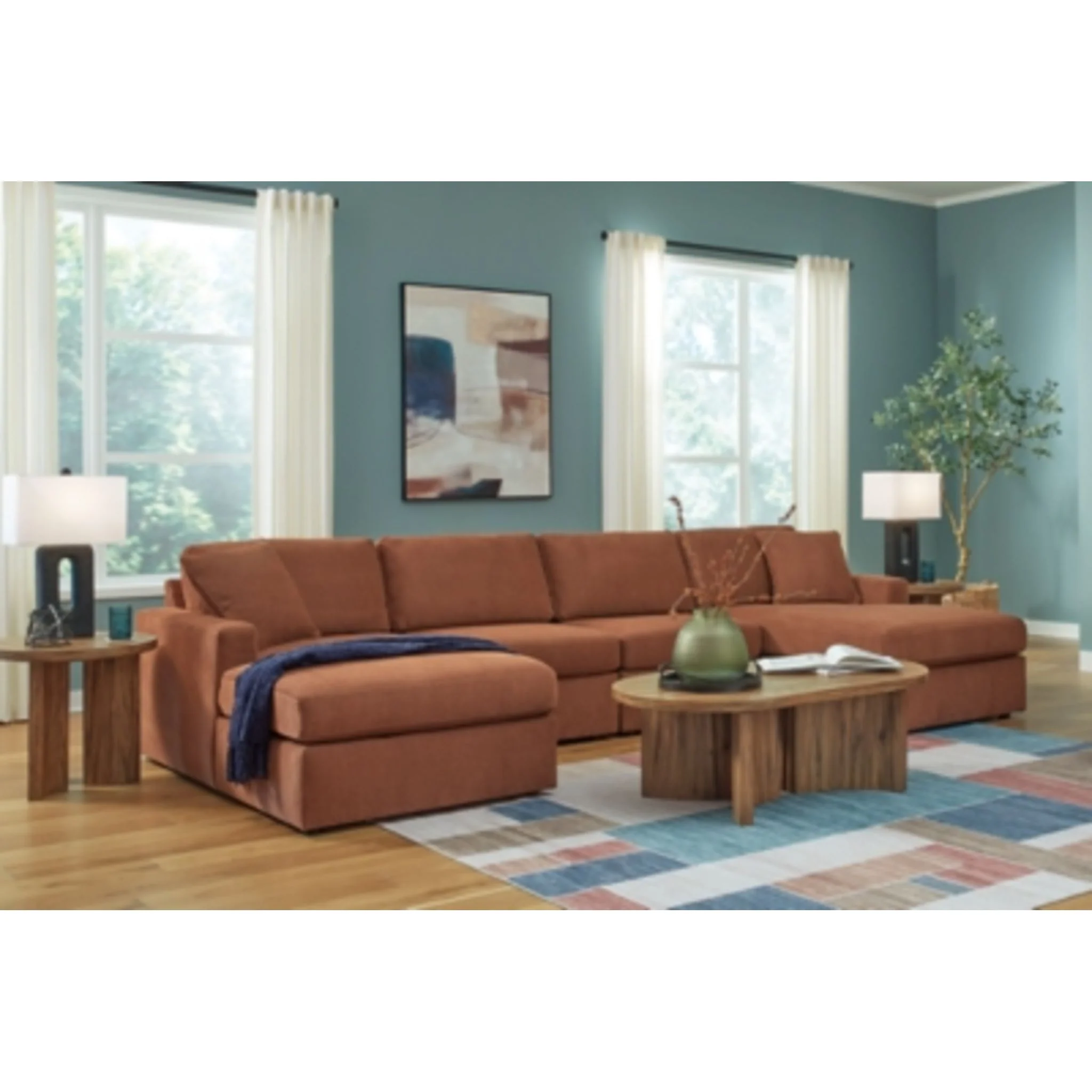 Modmax 4 Piece Modular Sectional with Double Chaise - Image 18