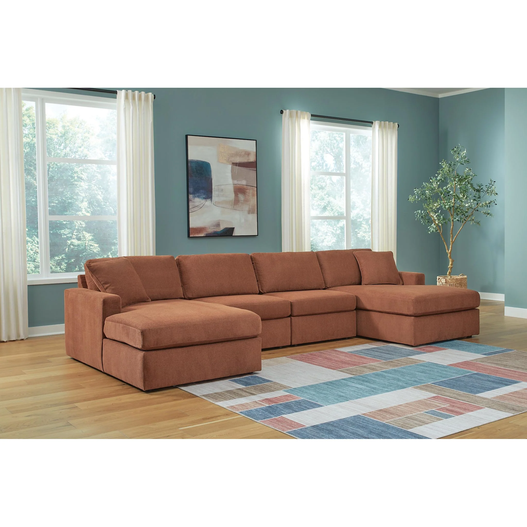 Modmax 4 Piece Modular Sectional with Double Chaise - Image 22