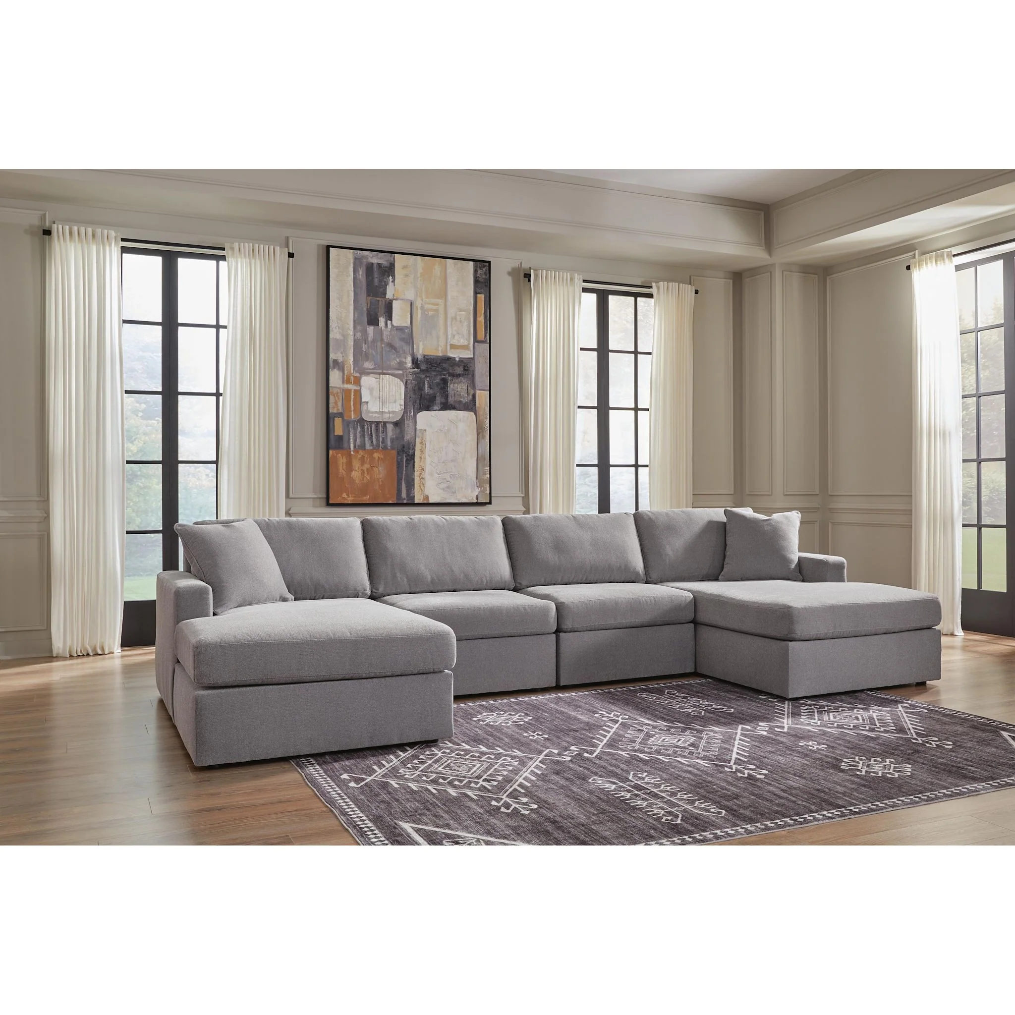 Modmax 4 Piece Modular Sectional with Double Chaise - Image 25