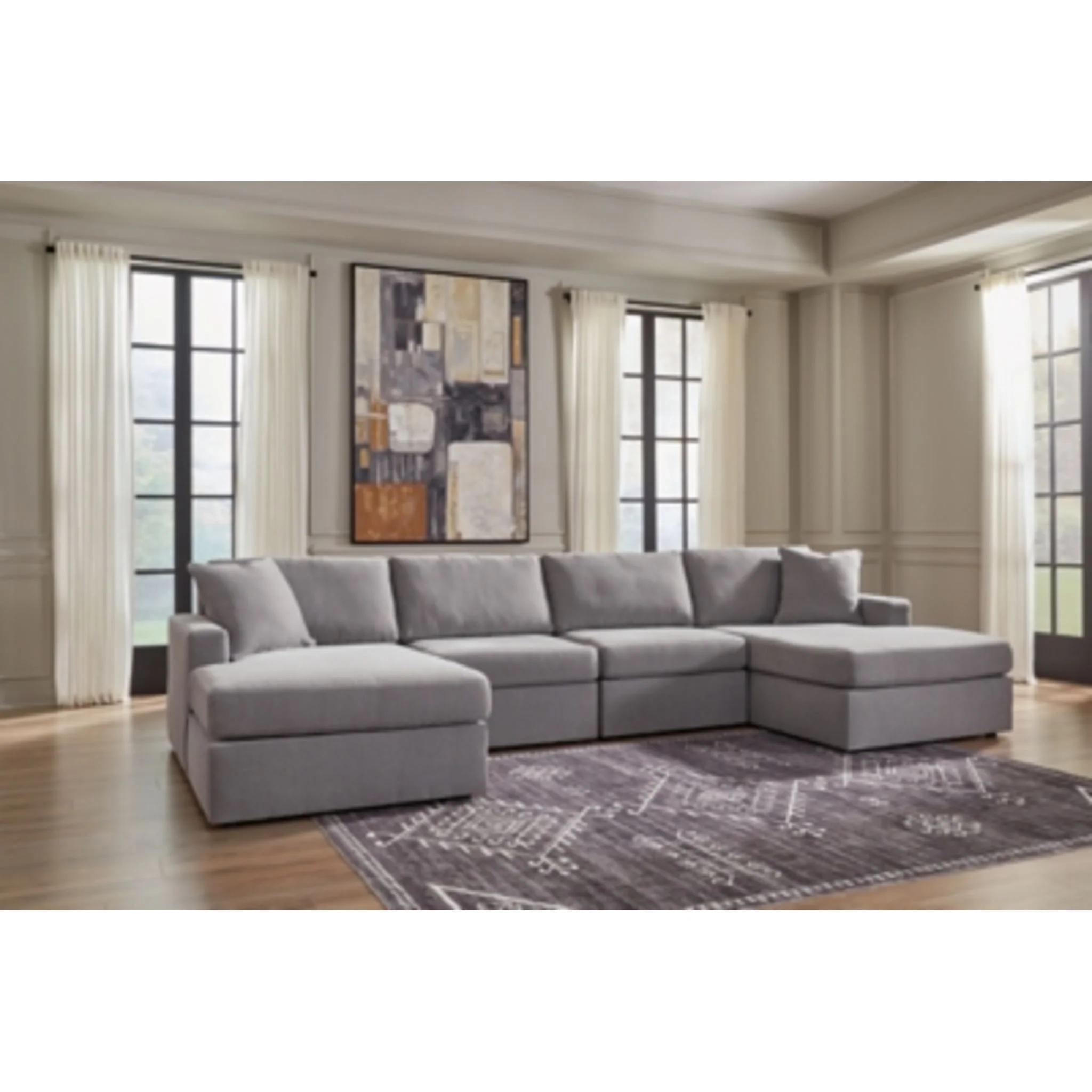 Modmax 4 Piece Modular Sectional with Double Chaise - Image 43