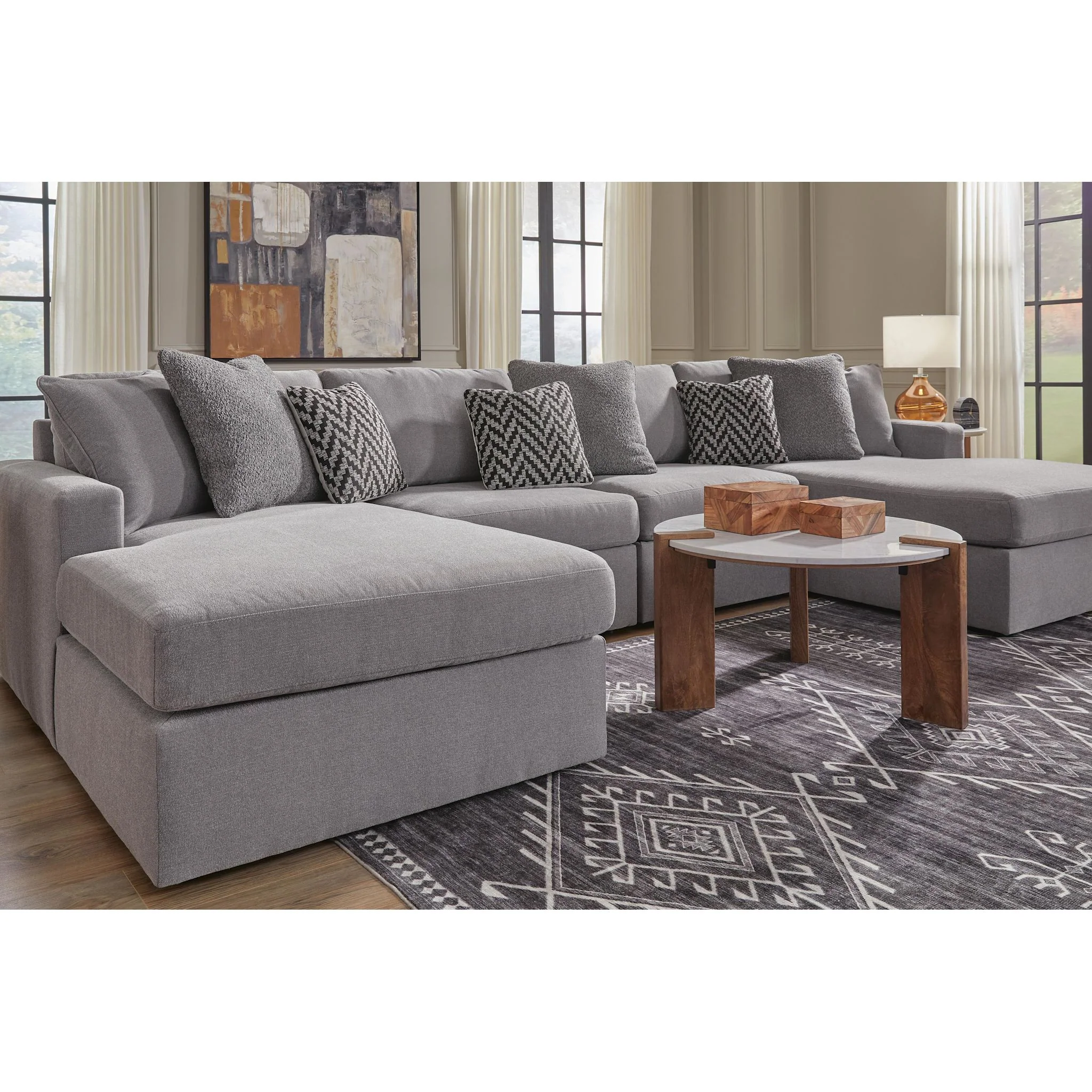 Modmax 4 Piece Modular Sectional with Double Chaise - Image 51