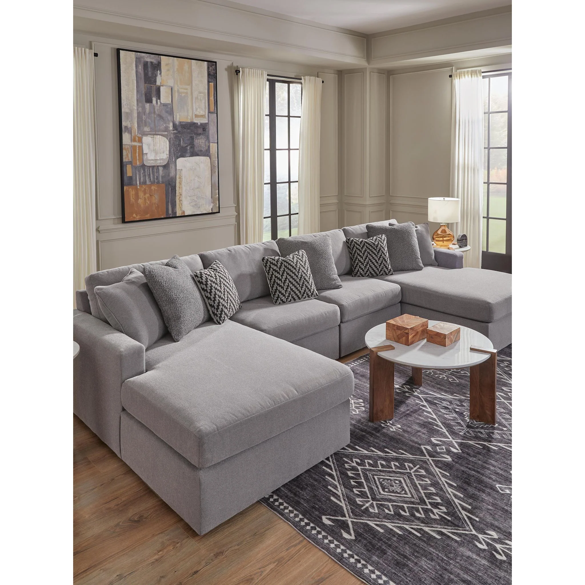 Modmax 4 Piece Modular Sectional with Double Chaise - Image 52