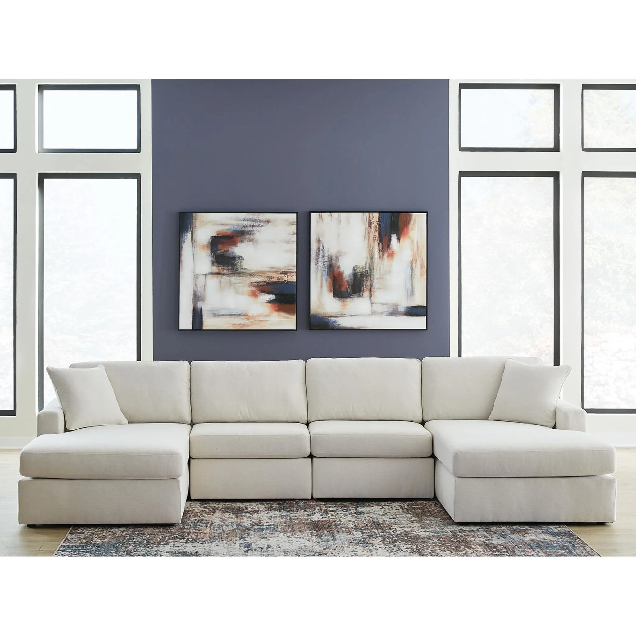 Modmax 4 Piece Modular Sectional with Double Chaise - Image 59