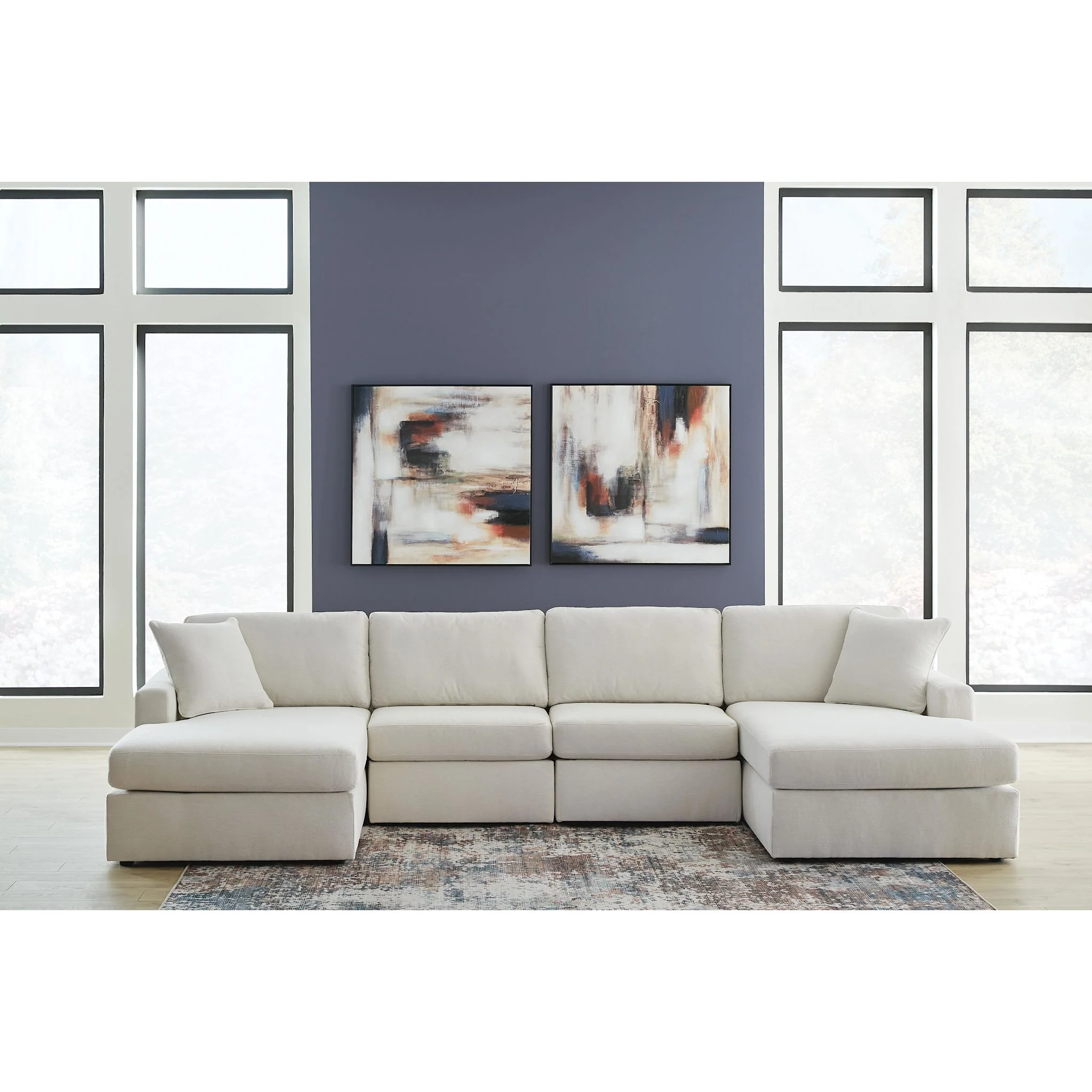 Modmax 4 Piece Modular Sectional with Double Chaise - Image 66
