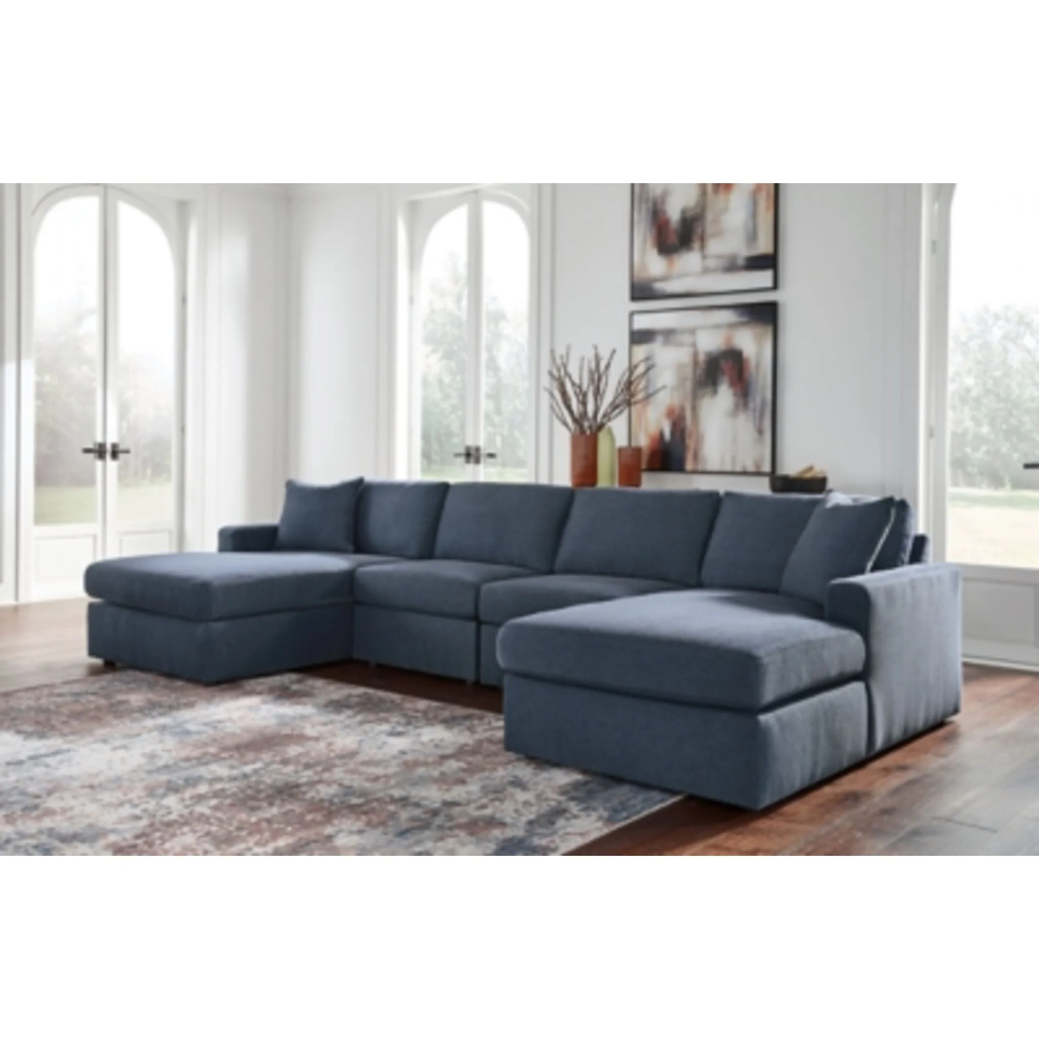 Modmax 4 Piece Modular Sectional with Double Chaise - Image 98