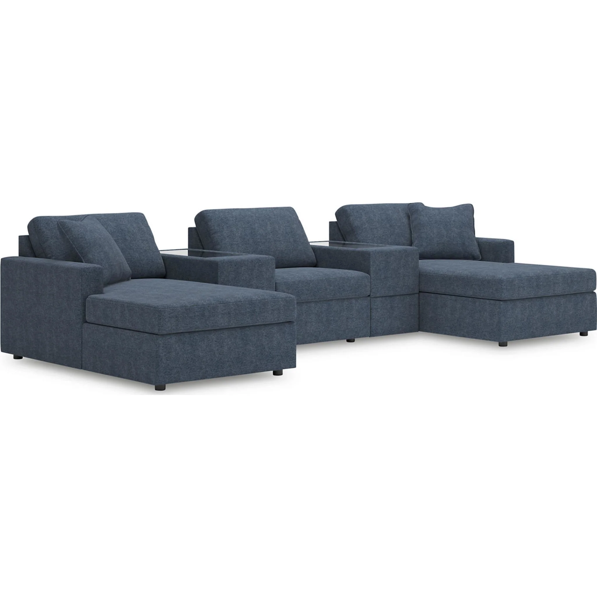 Modmax 5 Piece Modular Sectional Double Chaise with Storage Consoles - Image 64