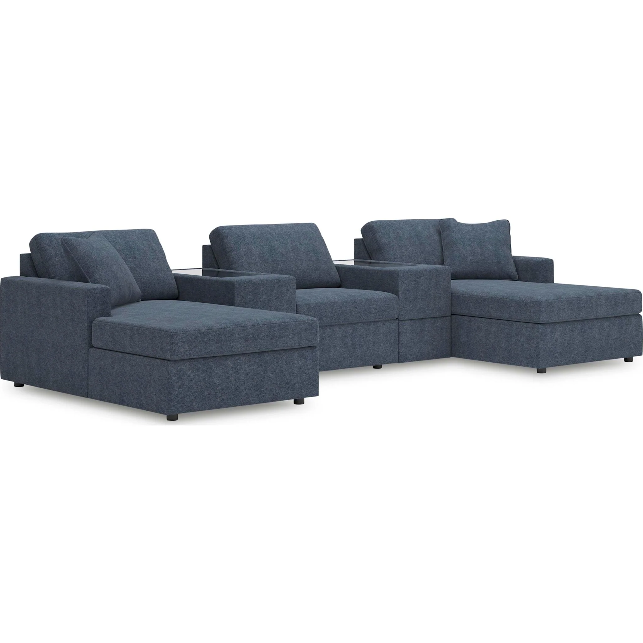 Modmax 5 Piece Modular Sectional Double Chaise with Storage Consoles - Image 74