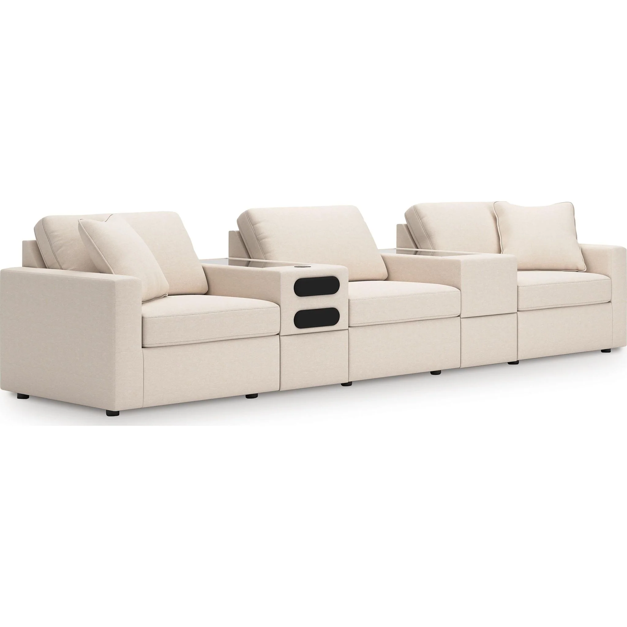 Modmax 5 Piece Modular Sectional with Audio and Storage Consoles - Image 130