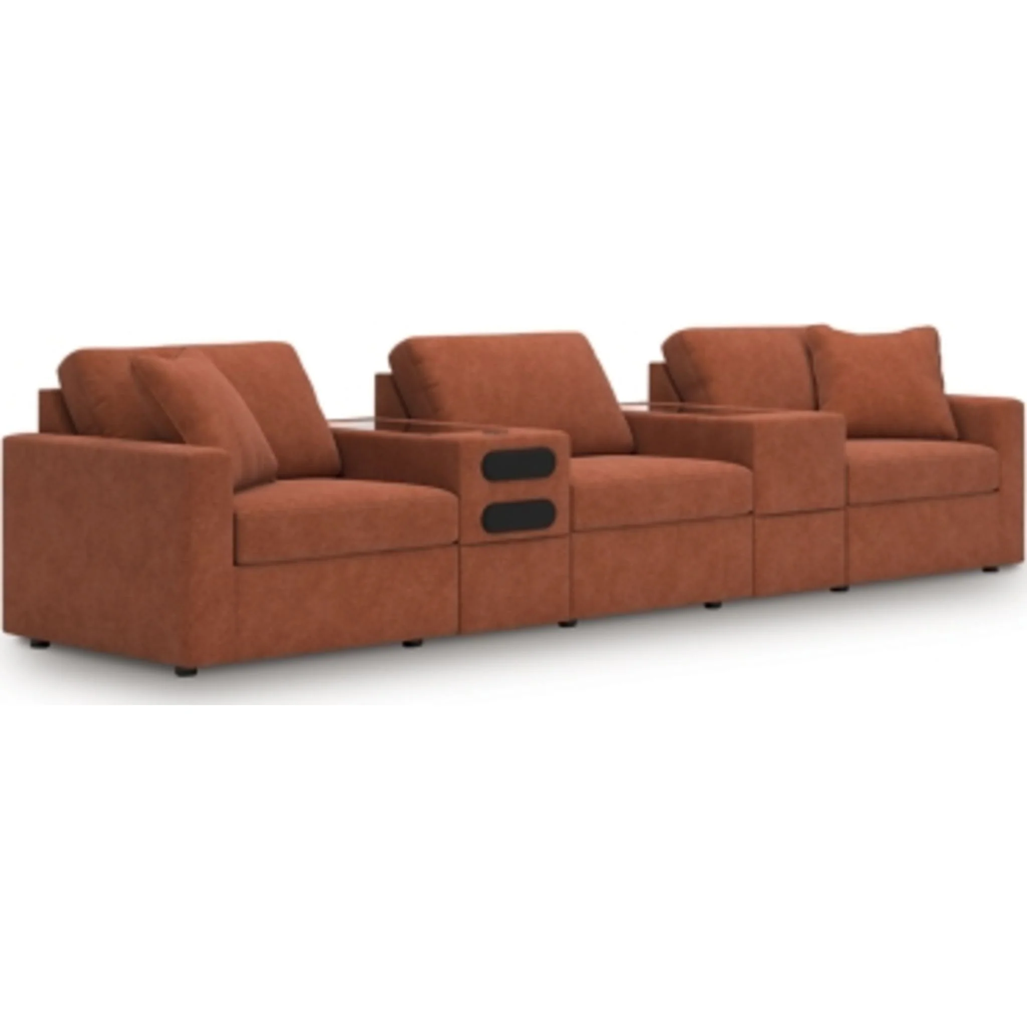 Modmax 5 Piece Modular Sectional with Audio and Storage Consoles - Image 39