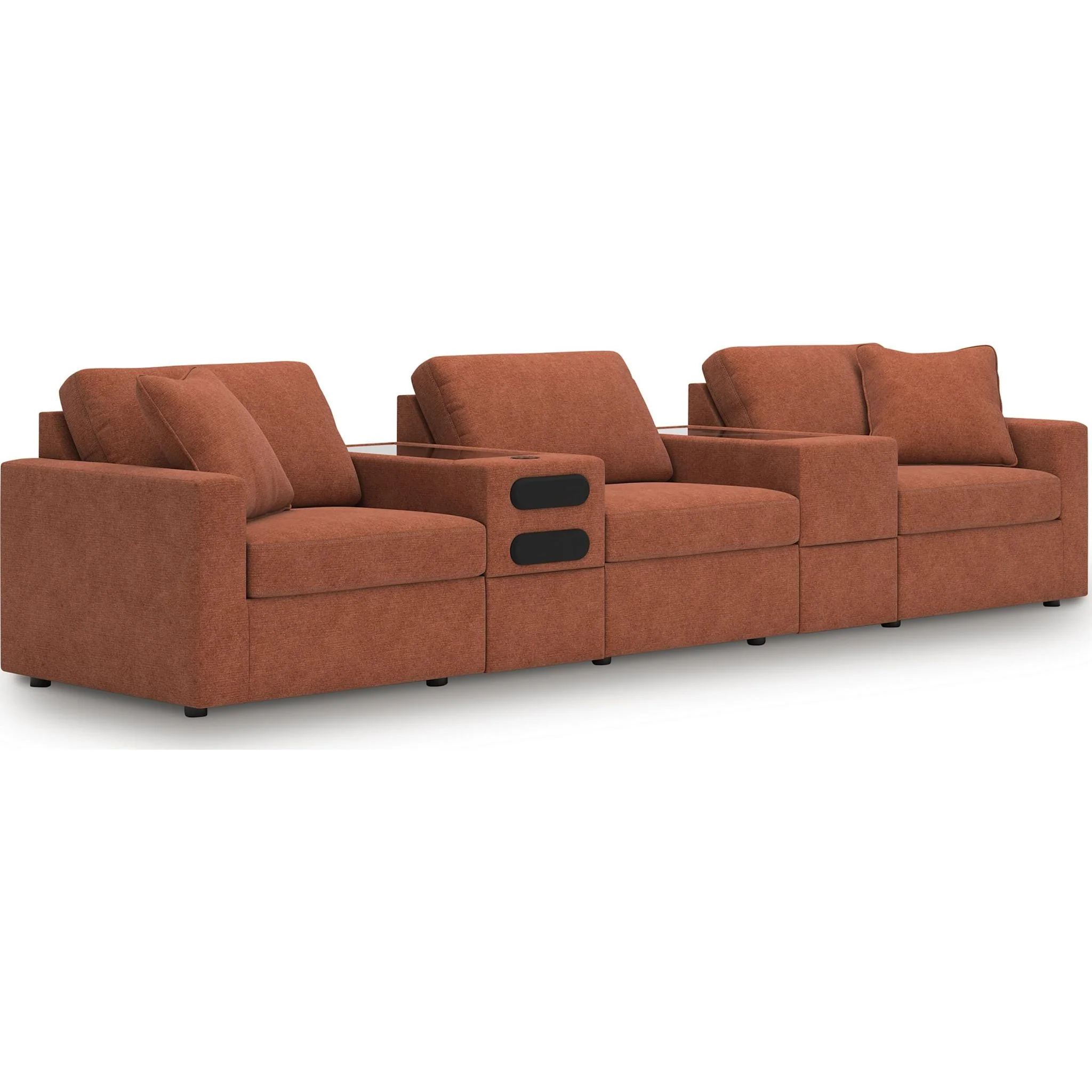 Modmax 5 Piece Modular Sectional with Audio and Storage Consoles - Image 61