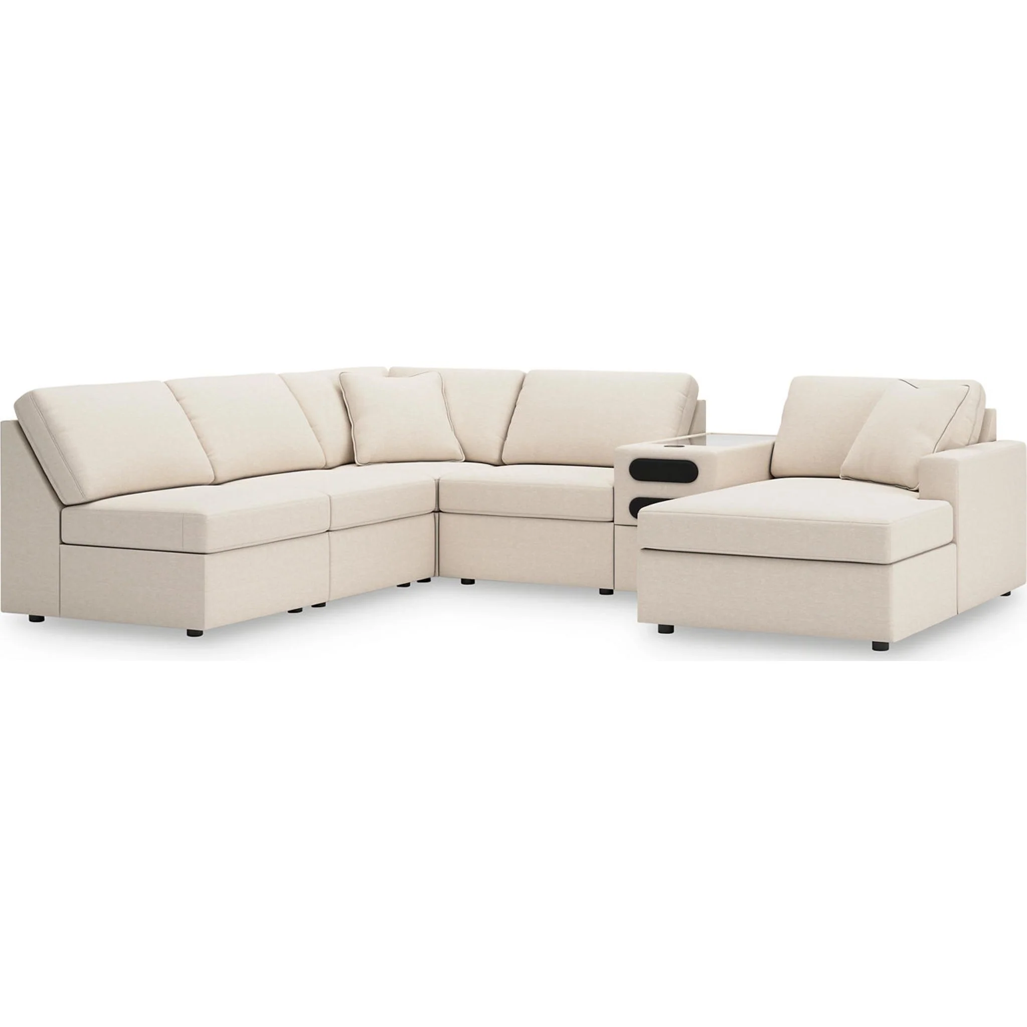 Modmax 6 Piece Modular Sectional with Chaise and Audio Console - Image 116