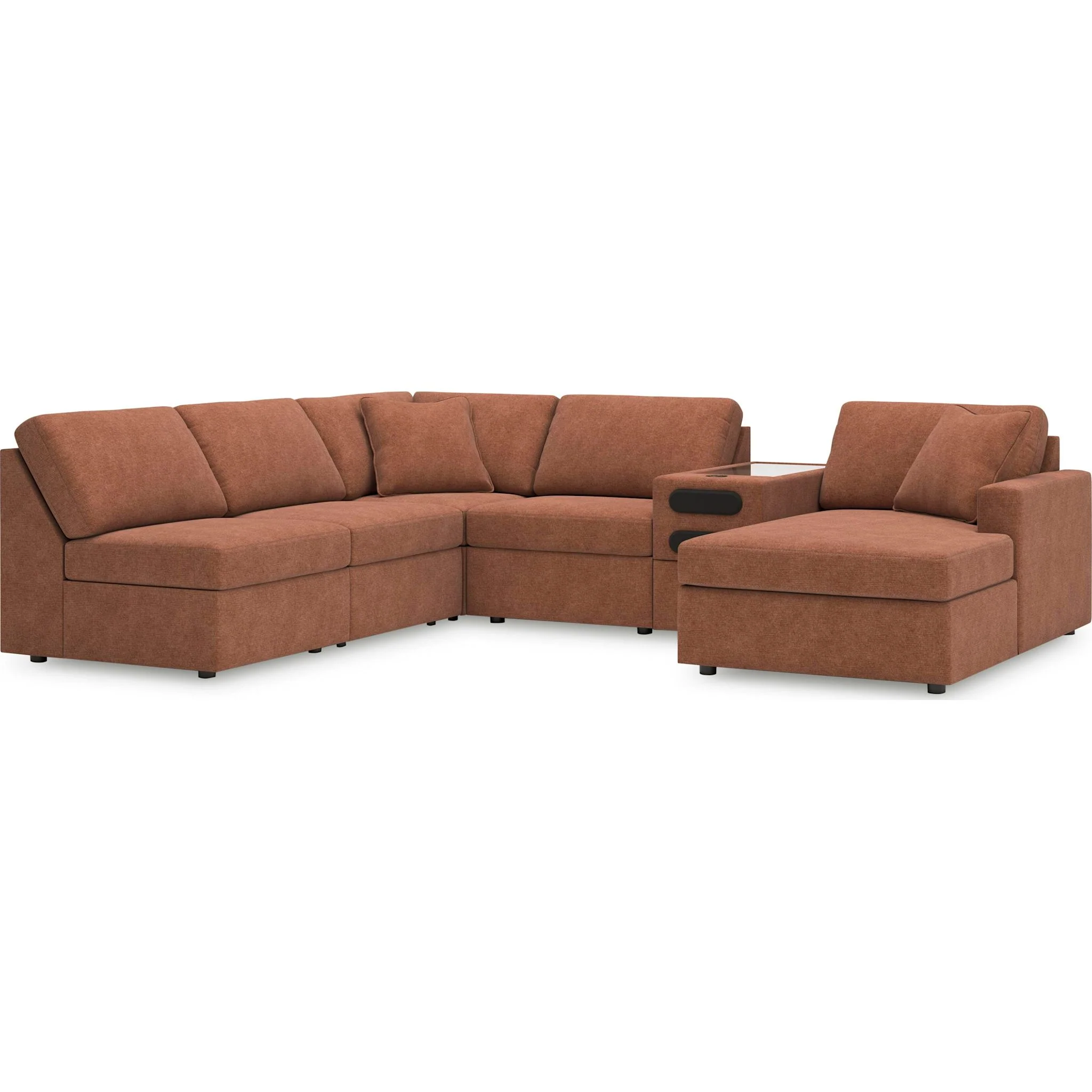 Modmax 6 Piece Modular Sectional with Chaise and Audio Console - Image 18